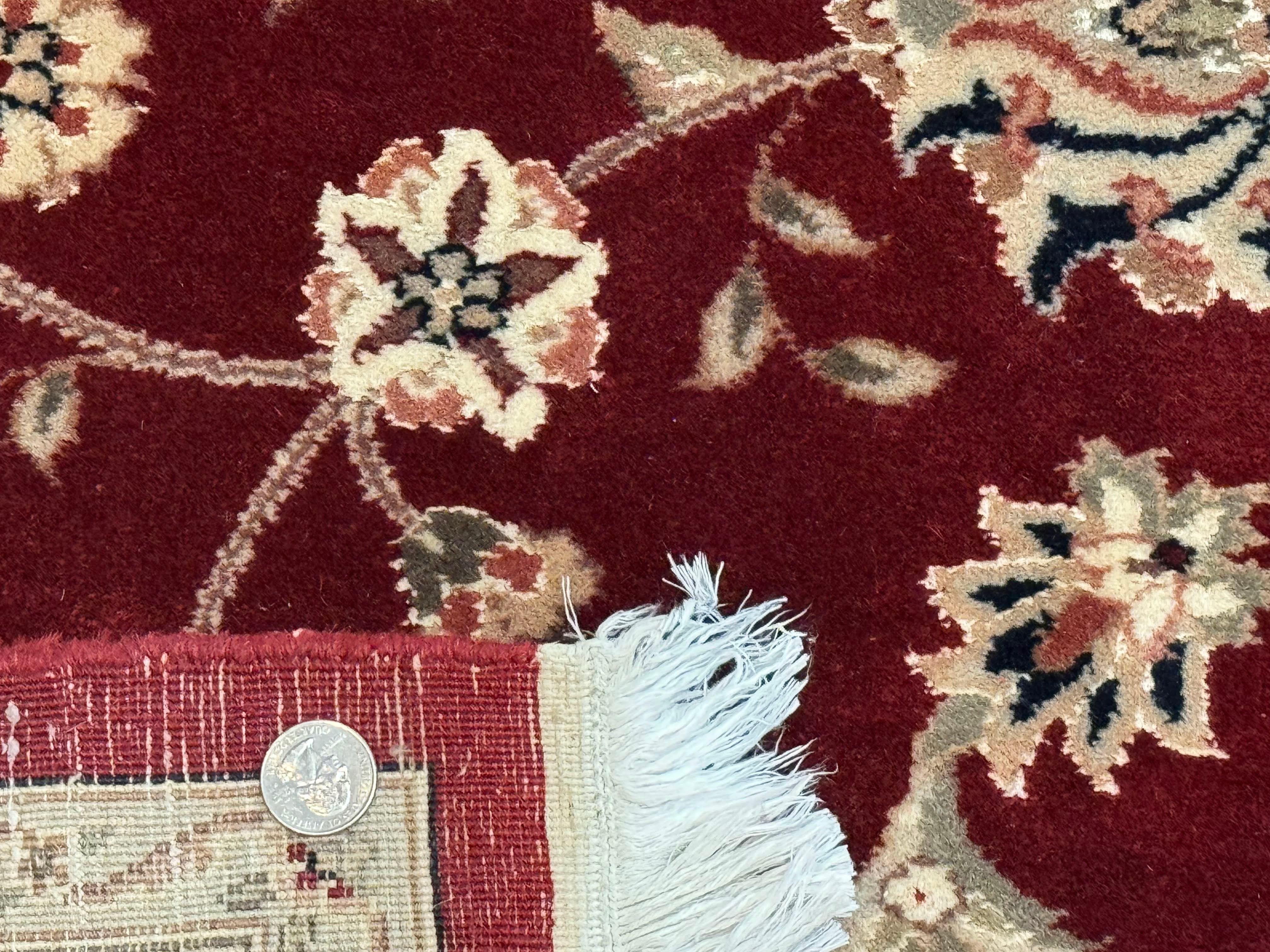 Maroon Persian Area Rug 8x10, Floral Allover, Pak Persian, Wool and Silk Highlights, Traditional Oriental Carpet - Image 10