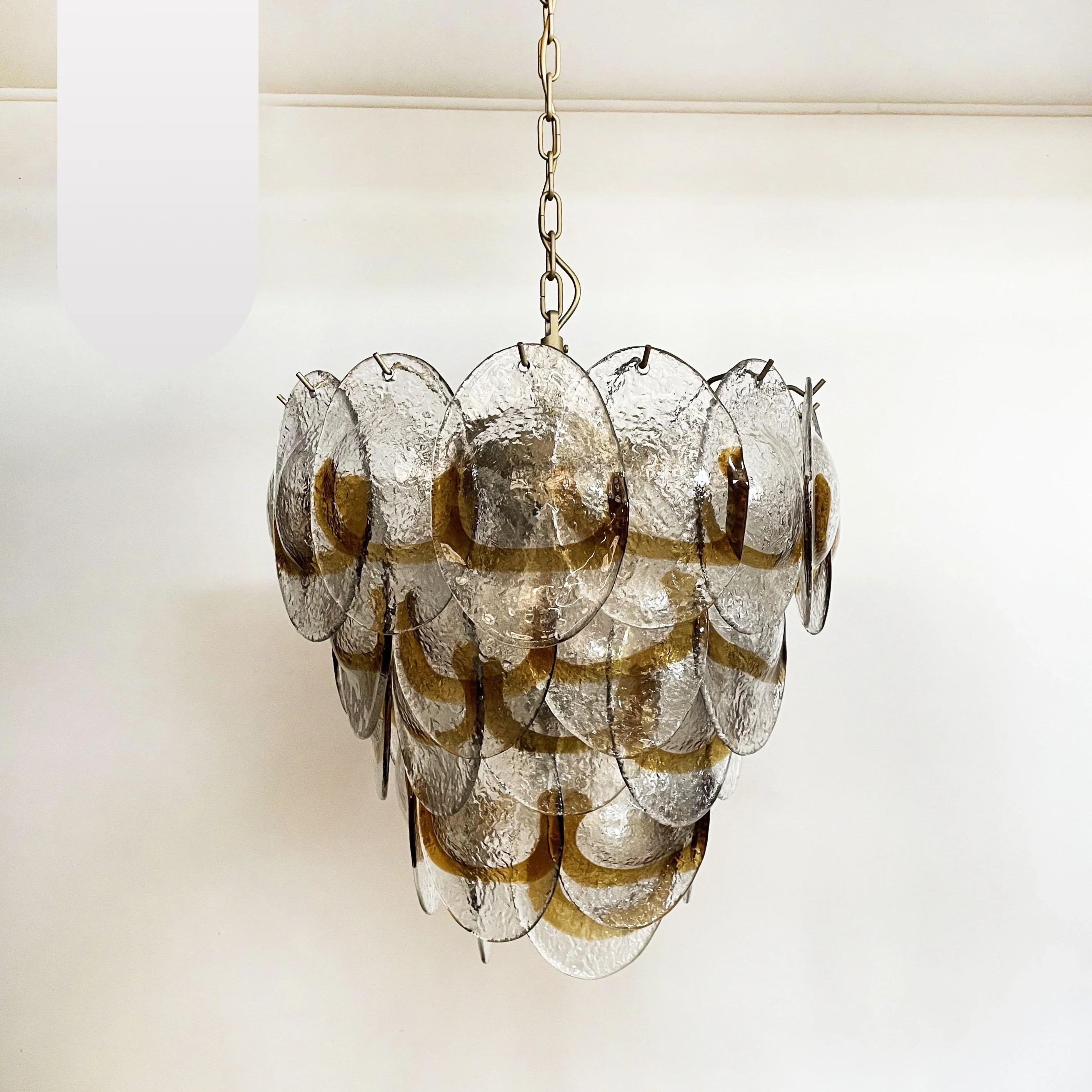 Mazzega Murano Transparent Amber Glasses Chandelier - Image 21