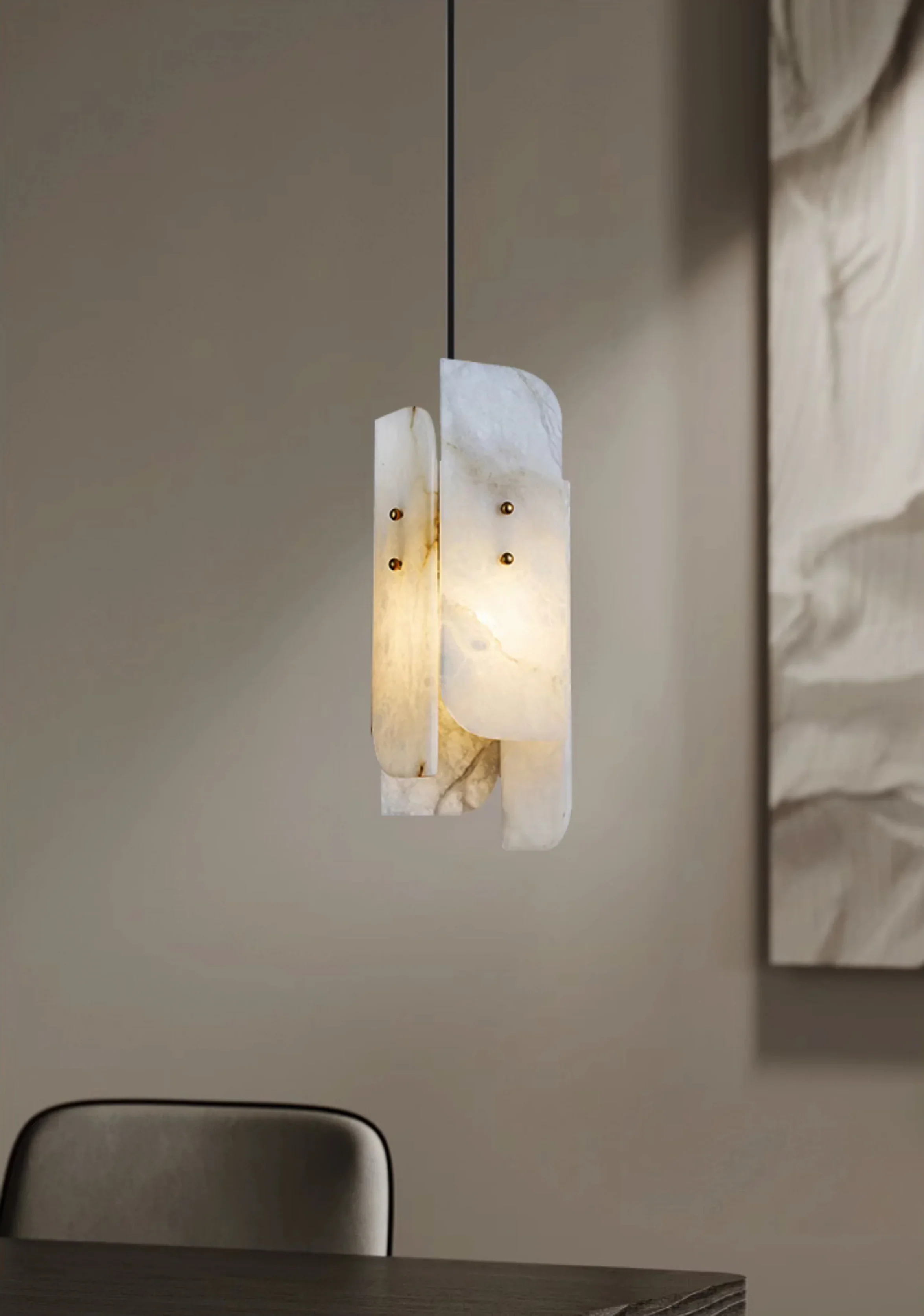 Megalith Mini Alabaster Pendant Light - Image 6