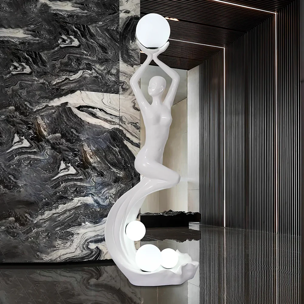 Mermaid Art Sculpture Floor Lamp - Image 2