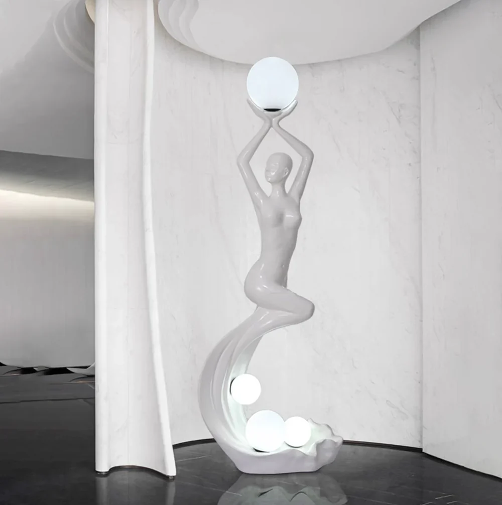 Mermaid Art Sculpture Floor Lamp - Image 3
