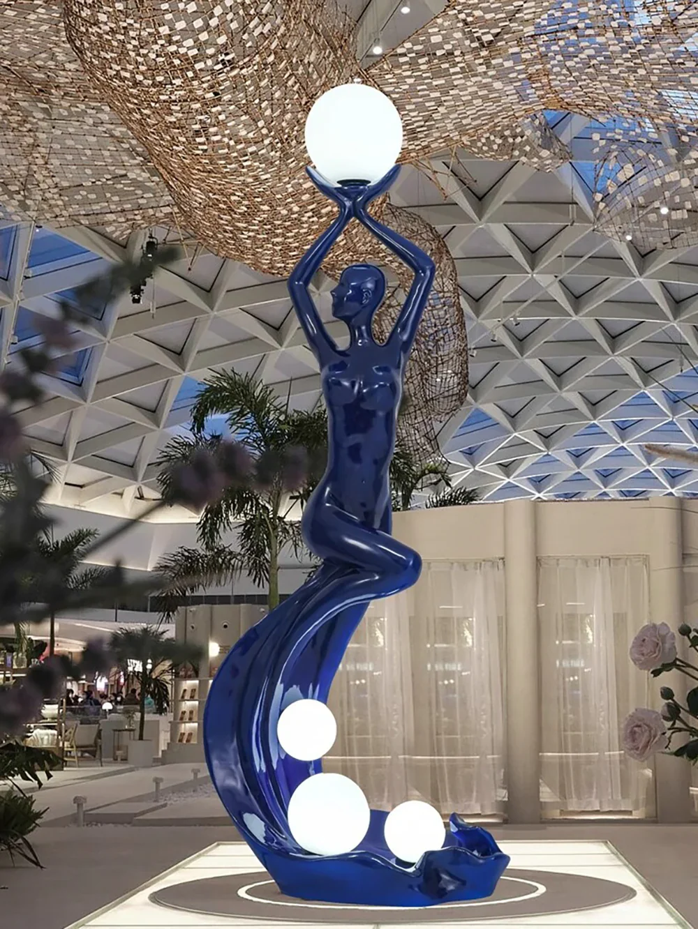 Mermaid Art Sculpture Floor Lamp - Image 4
