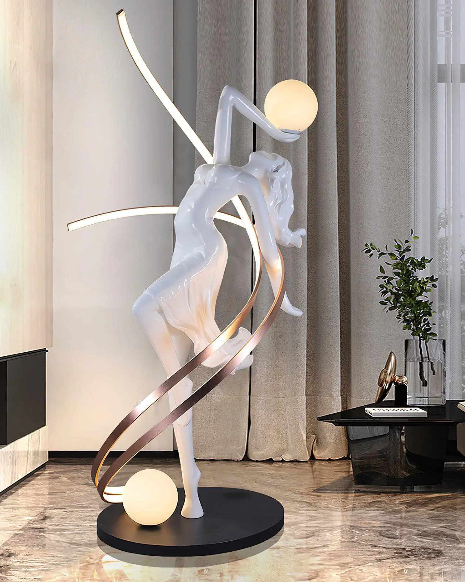Misha Goddess White Statue Floor Lamp - Image 4