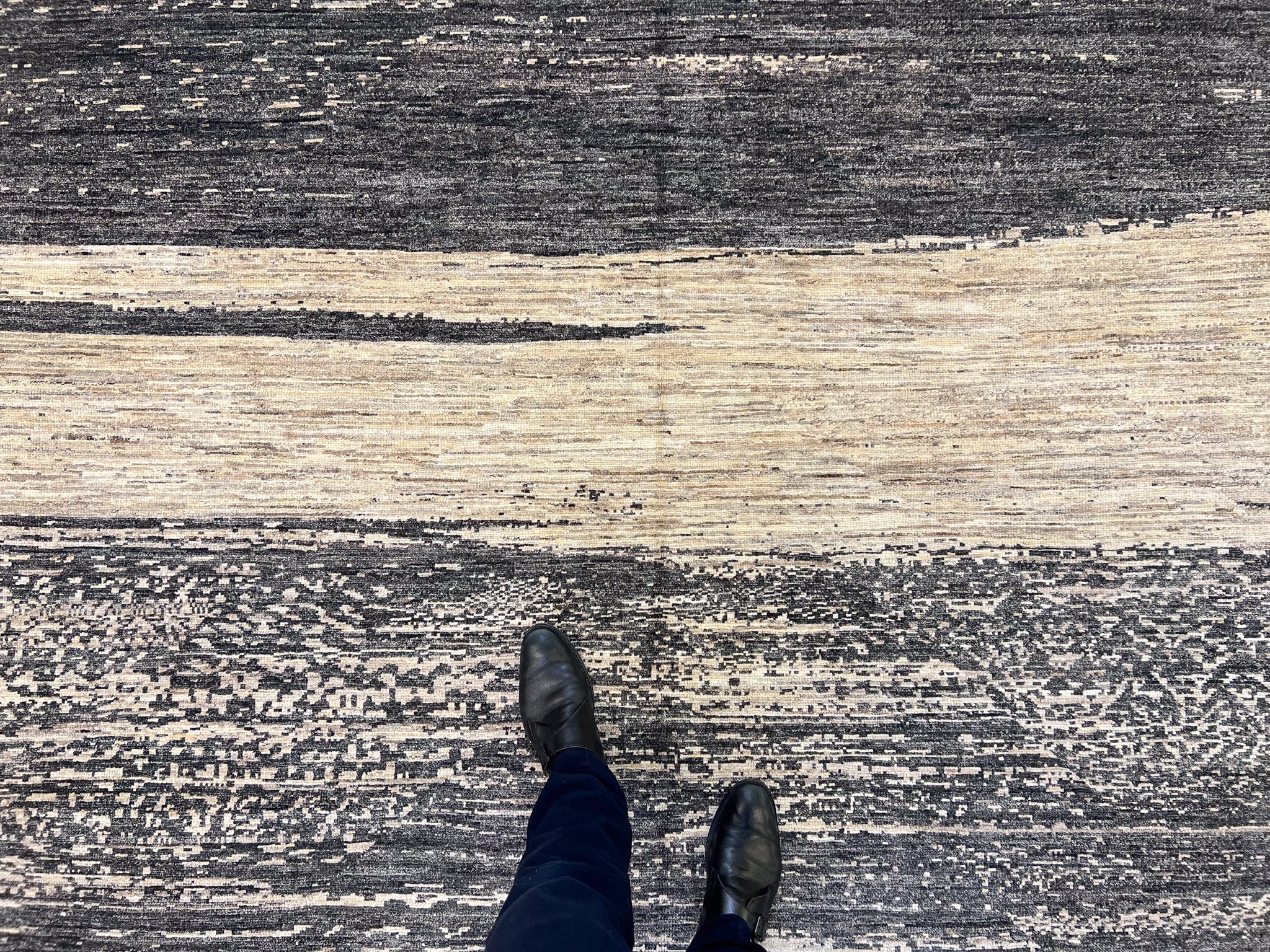 Modern Afghan Gabbeh (8'00"x9'10") dark natural/undyed - Image 11