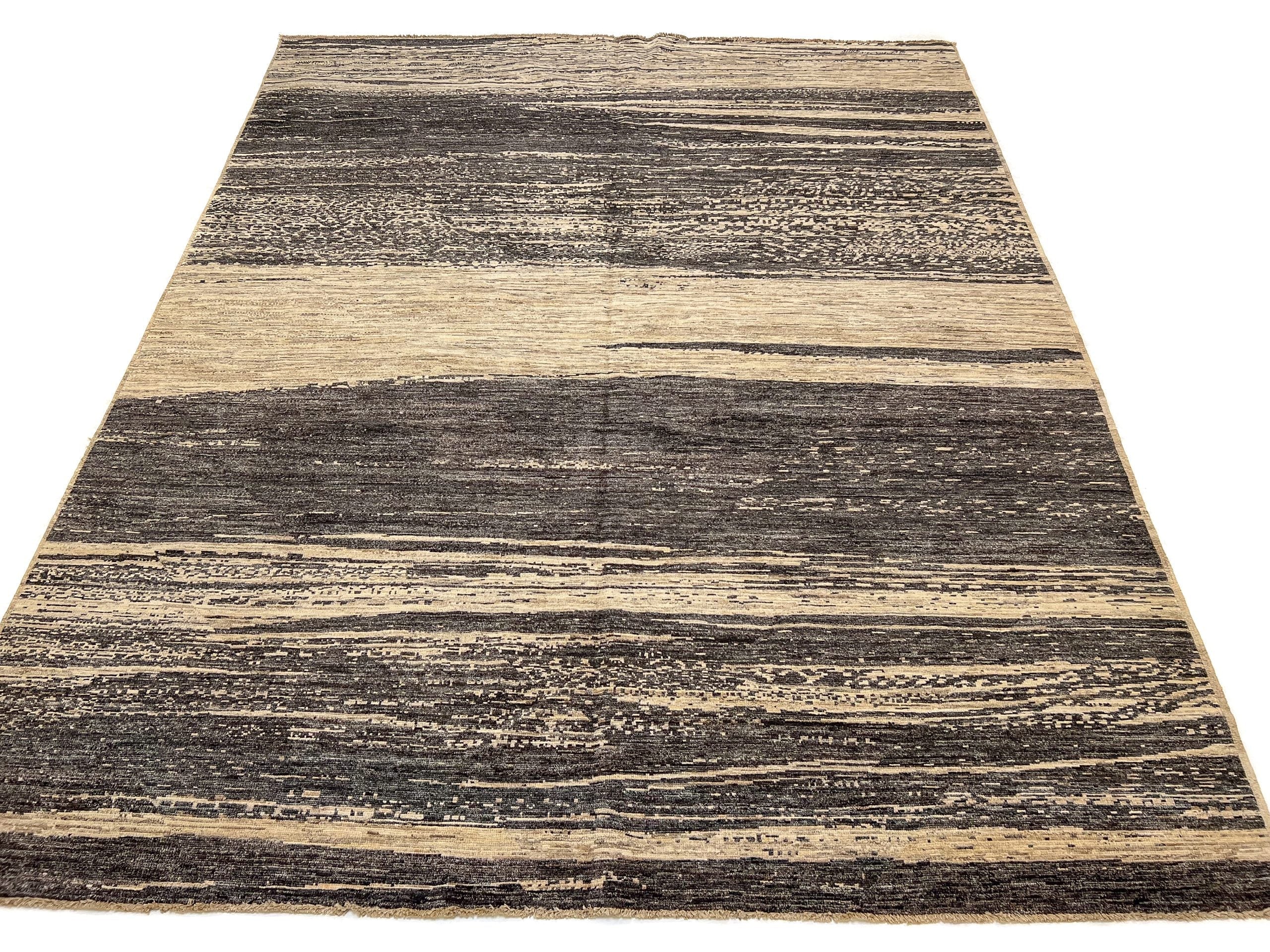 Modern Afghan Gabbeh (8'00"x9'10") dark natural/undyed - Image 8