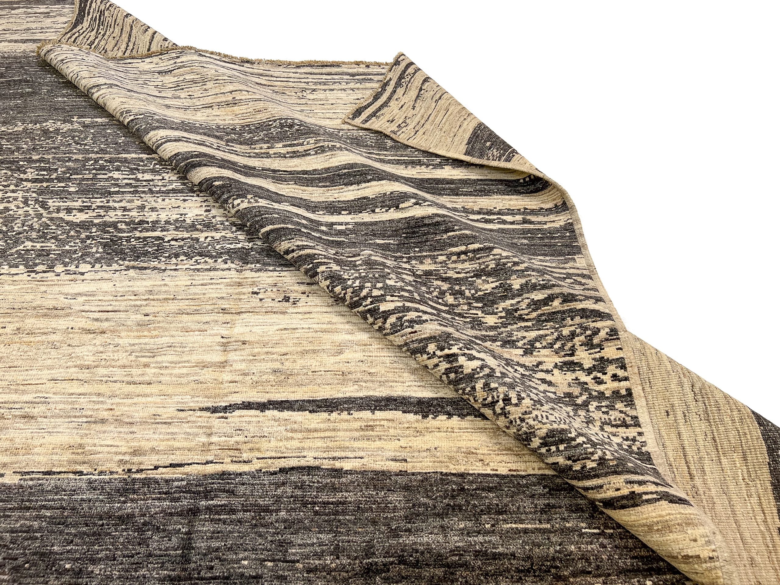 Modern Afghan Gabbeh (8'00"x9'10") dark natural/undyed - Image 9