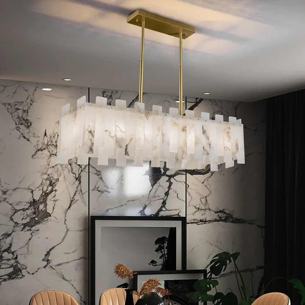 Modern Alabaster Venus Linear Chandelier - Image 6