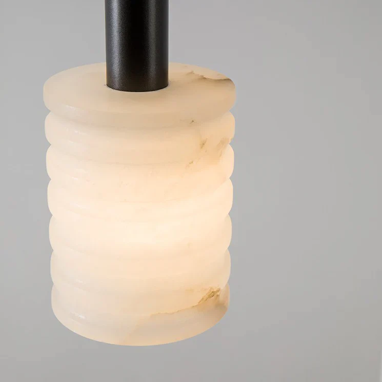 Modern Cylindrical Alabaster Pendant Lamp - Image 16