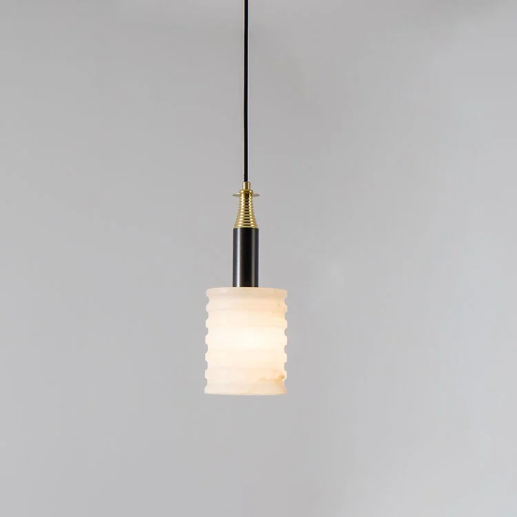 Modern Cylindrical Alabaster Pendant Lamp - Image 22