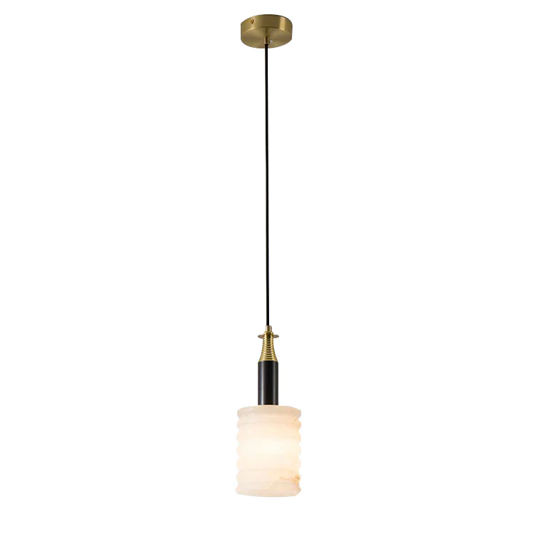 Modern Cylindrical Alabaster Pendant Lamp - Image 23