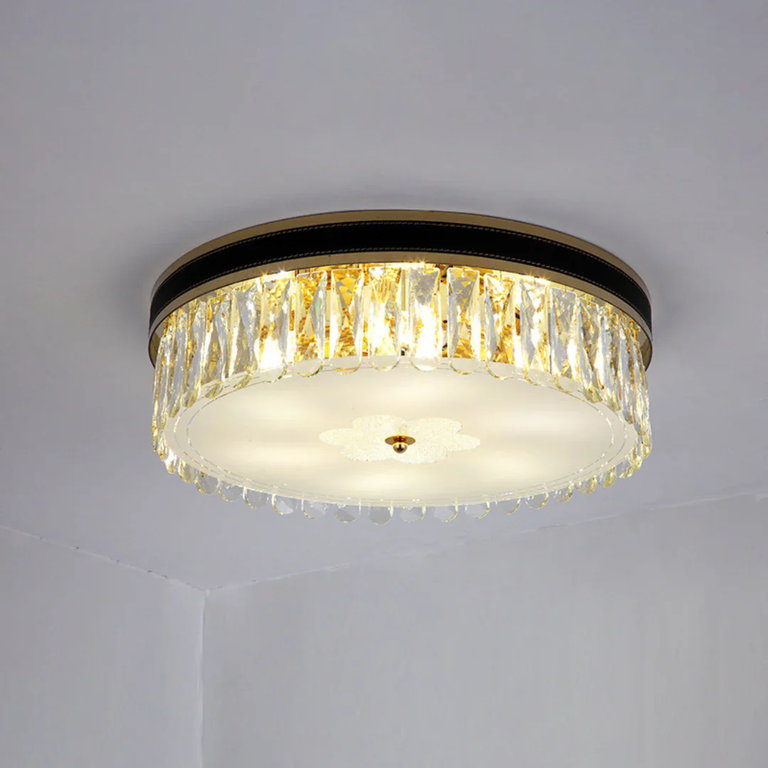 Modern Leather Crystal Ceiling Lamp - Image 16