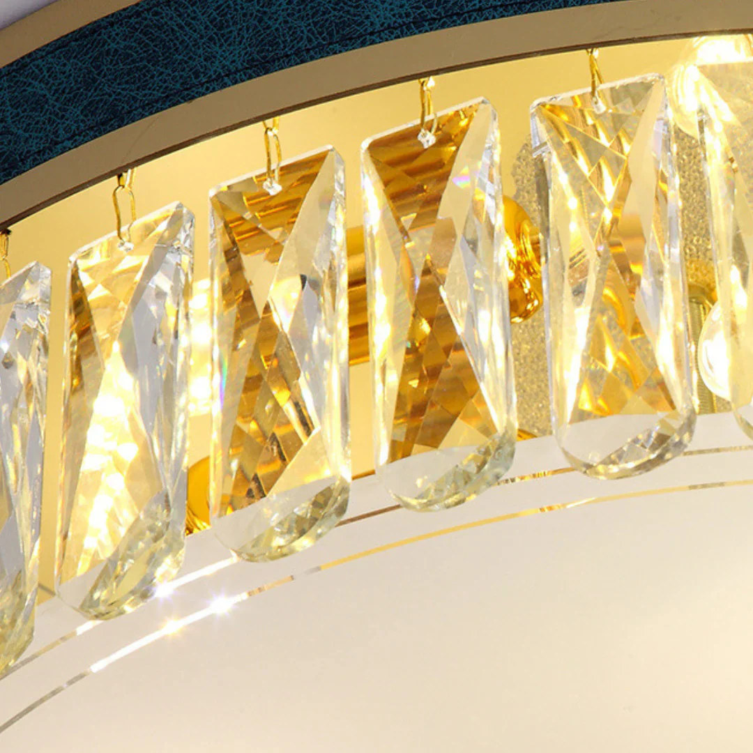 Modern Leather Crystal Ceiling Lamp - Image 8
