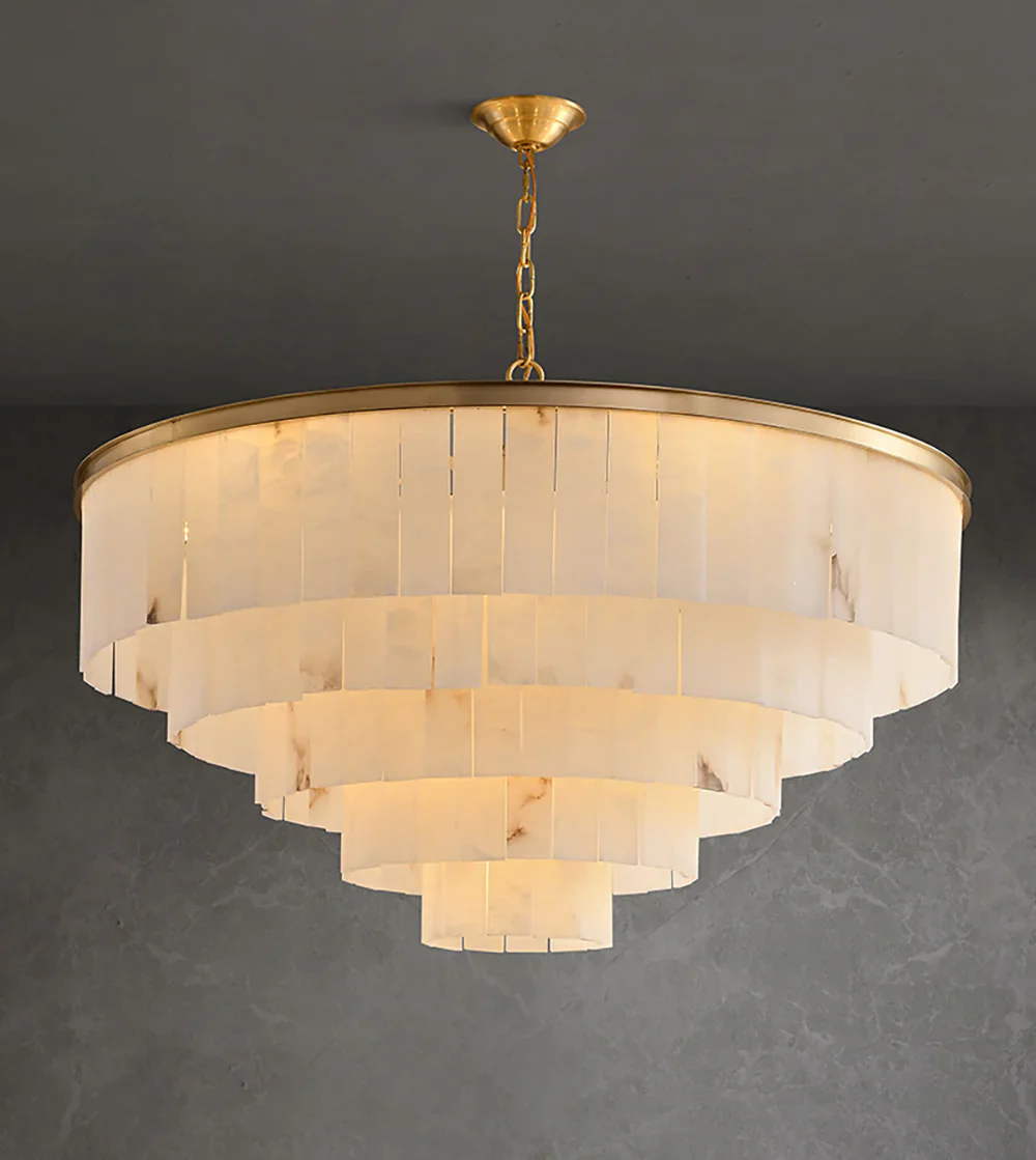 Modern Marble Tiered Chandelier - Image 12