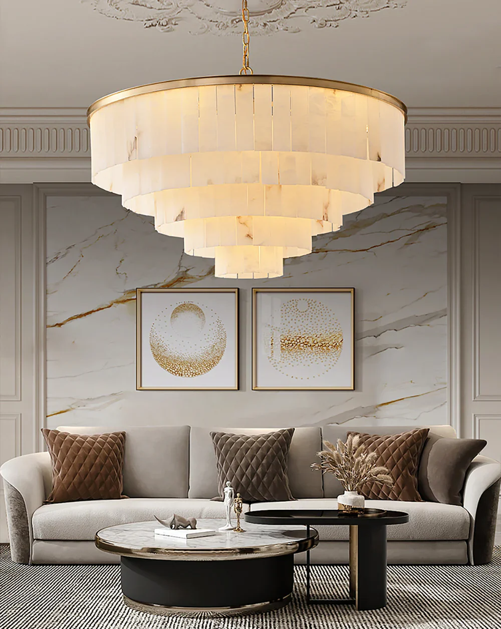 Modern Marble Tiered Chandelier - Image 8