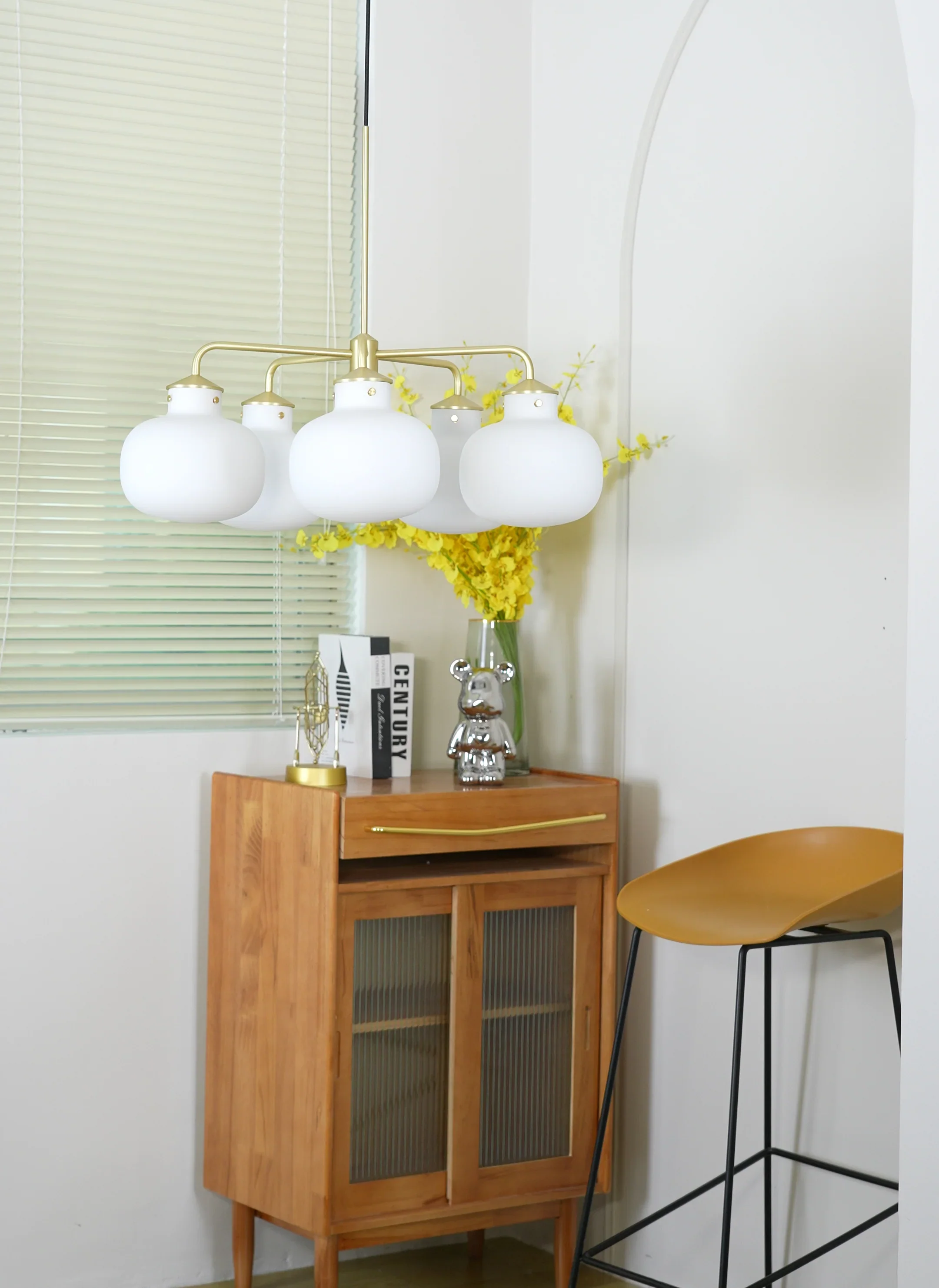 Modern Raito Opal Glass Chandelier - Image 10