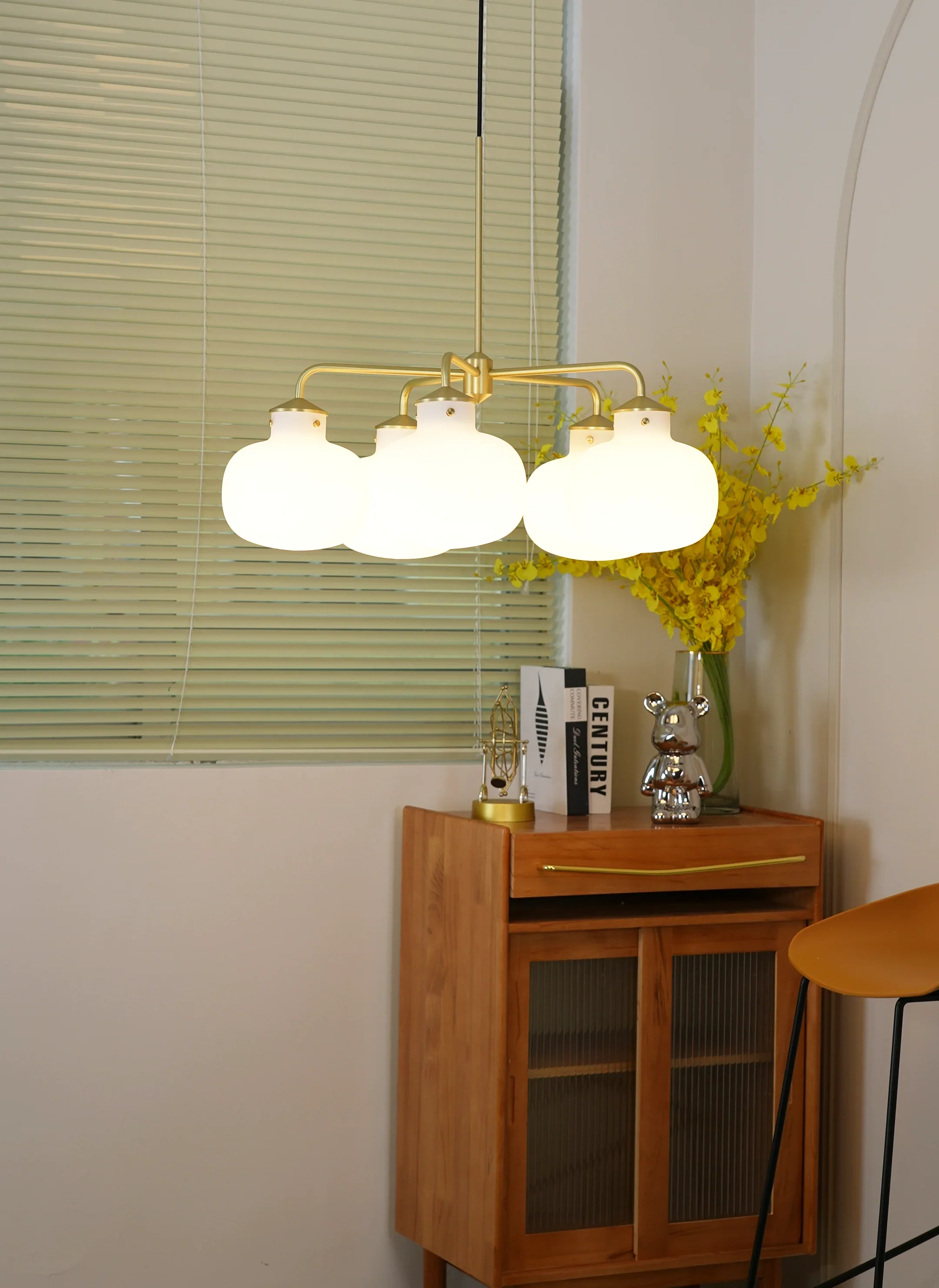 Modern Raito Opal Glass Chandelier - Image 12