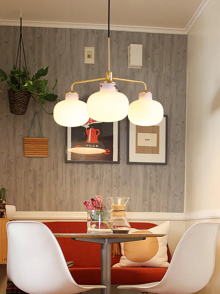 Modern Raito Opal Glass Chandelier - Image 4