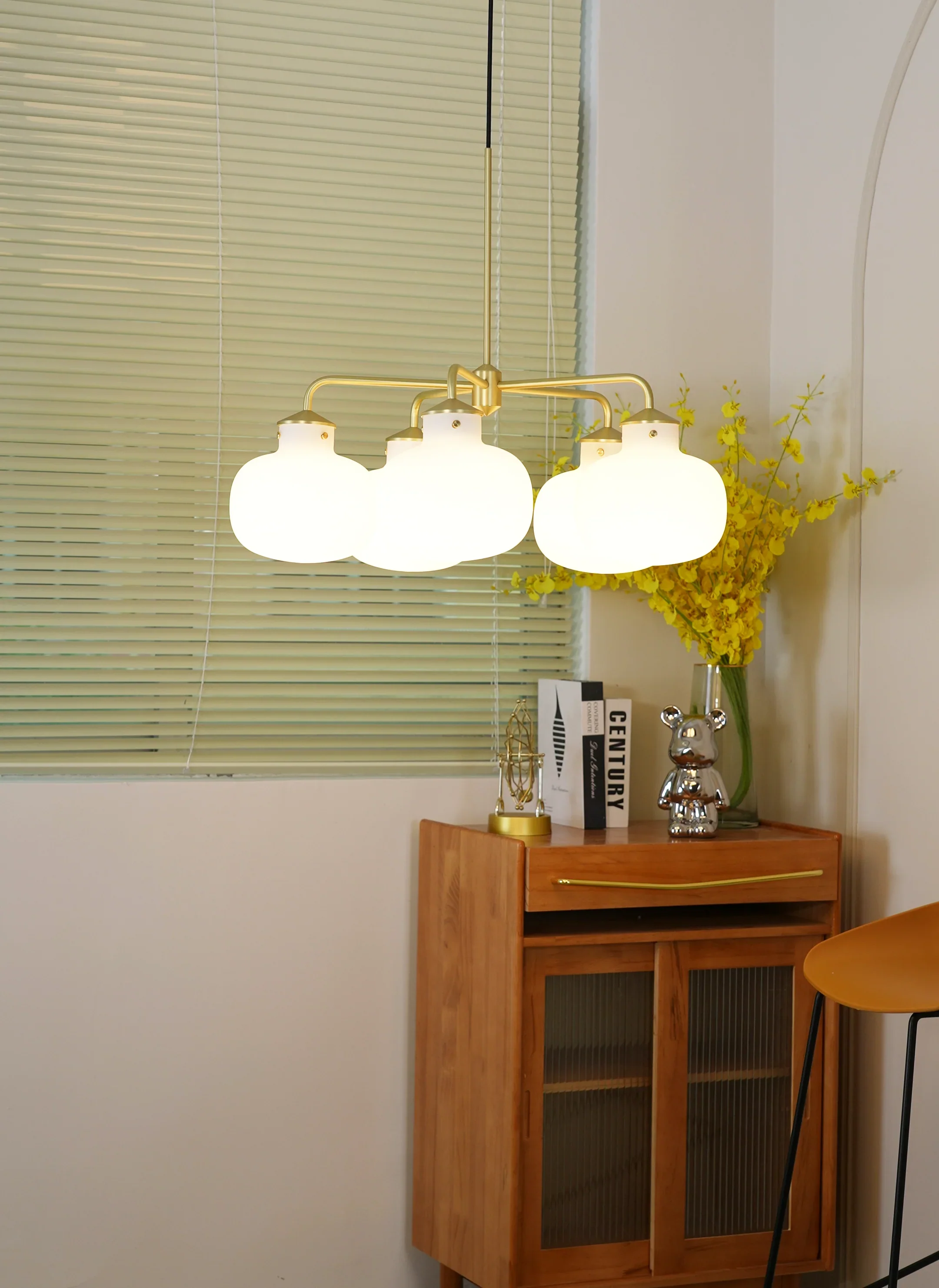 Modern Raito Opal Glass Chandelier - Image 5