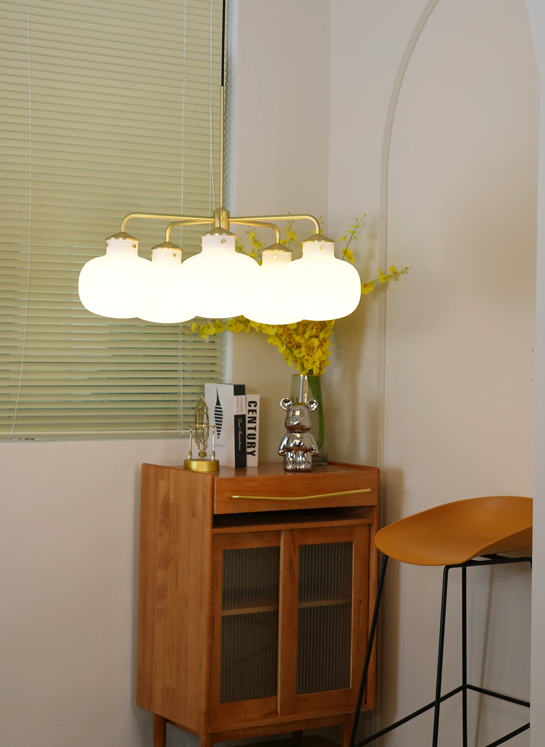 Modern Raito Opal Glass Chandelier - Image 6