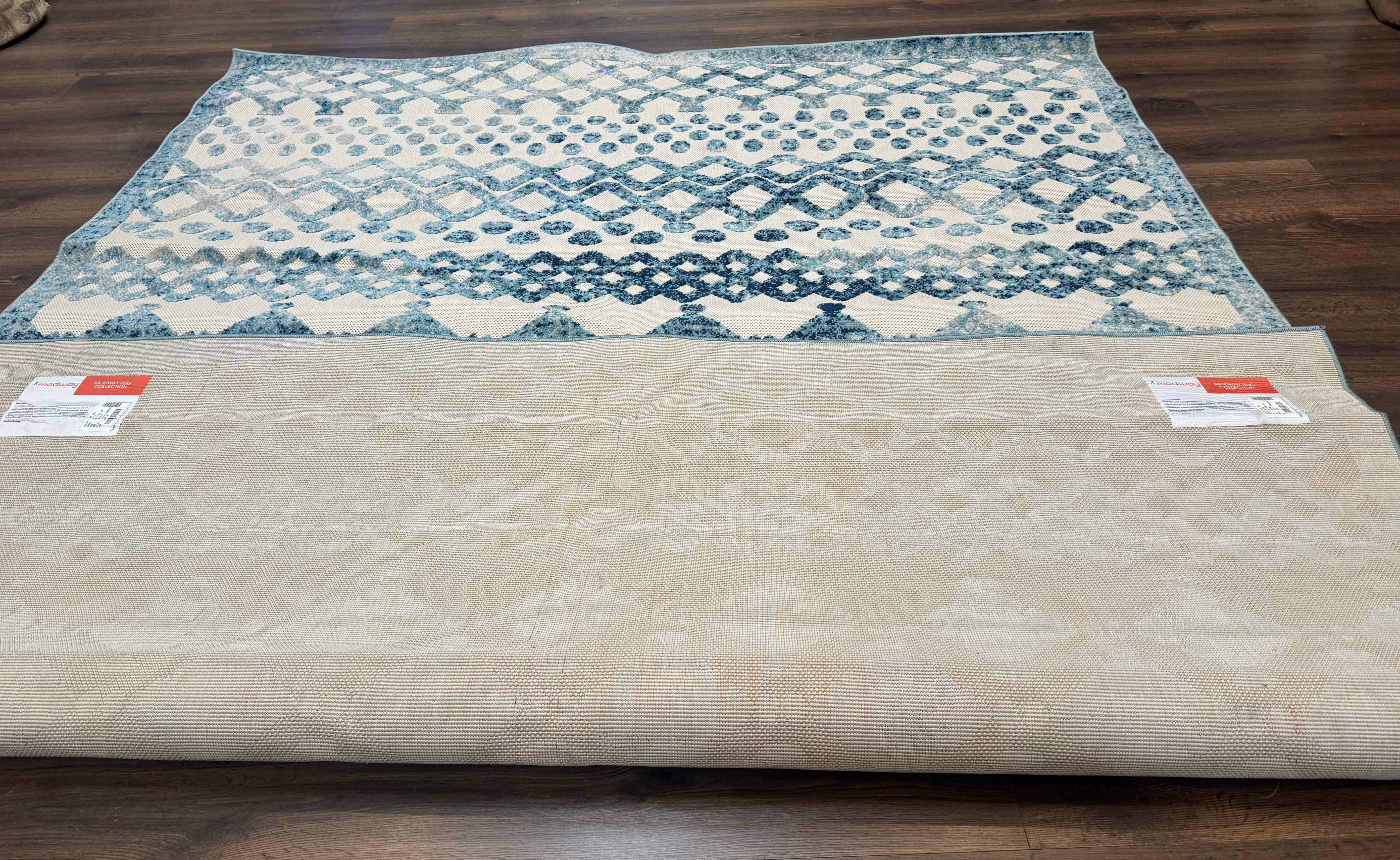 Modern Rug 8x10, Abstract Rug, Oat and Blue, Raised Pattern, Modway Rug Collection - Image 11