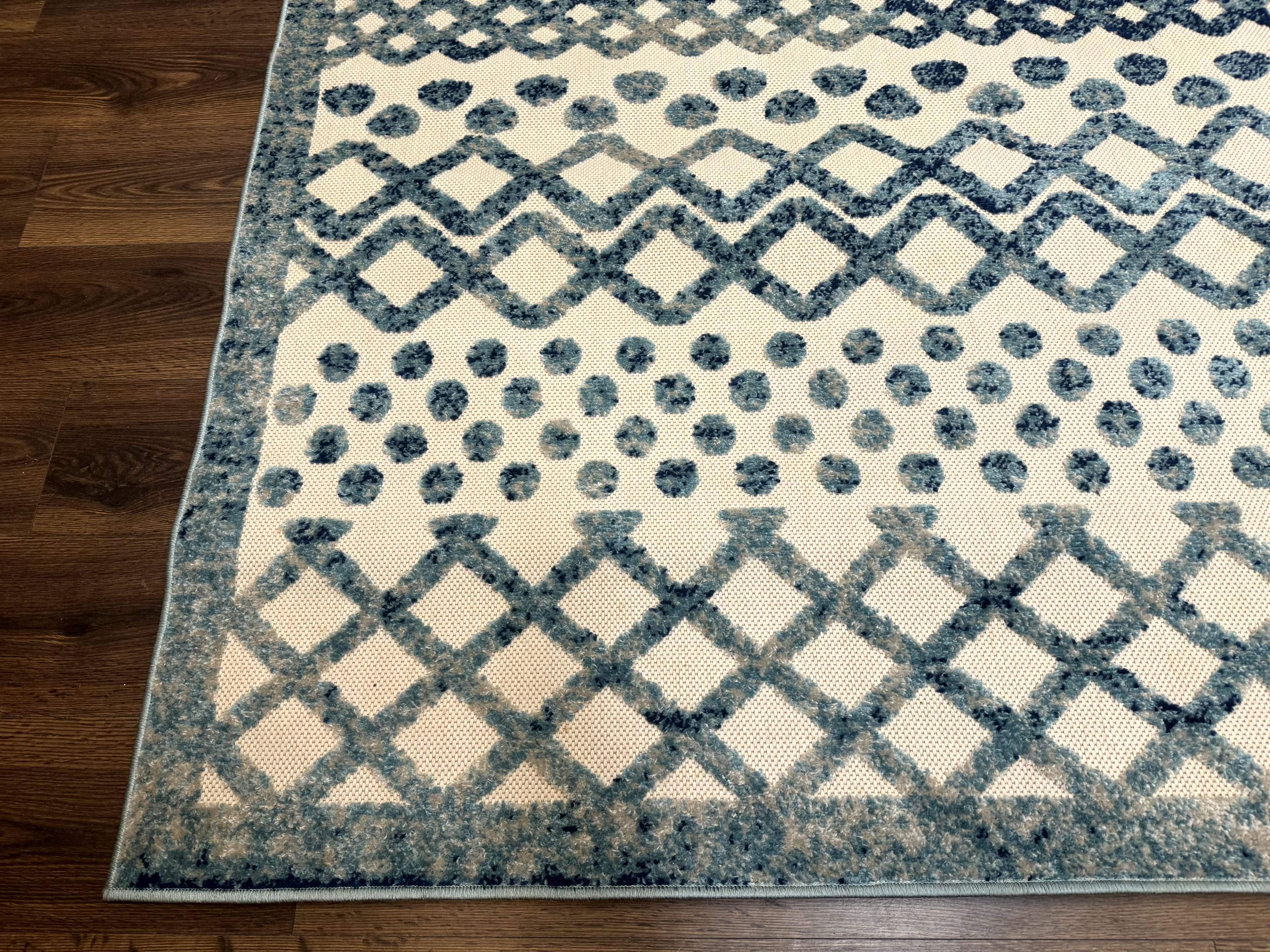 Modern Rug 8x10, Abstract Rug, Oat and Blue, Raised Pattern, Modway Rug Collection - Image 8