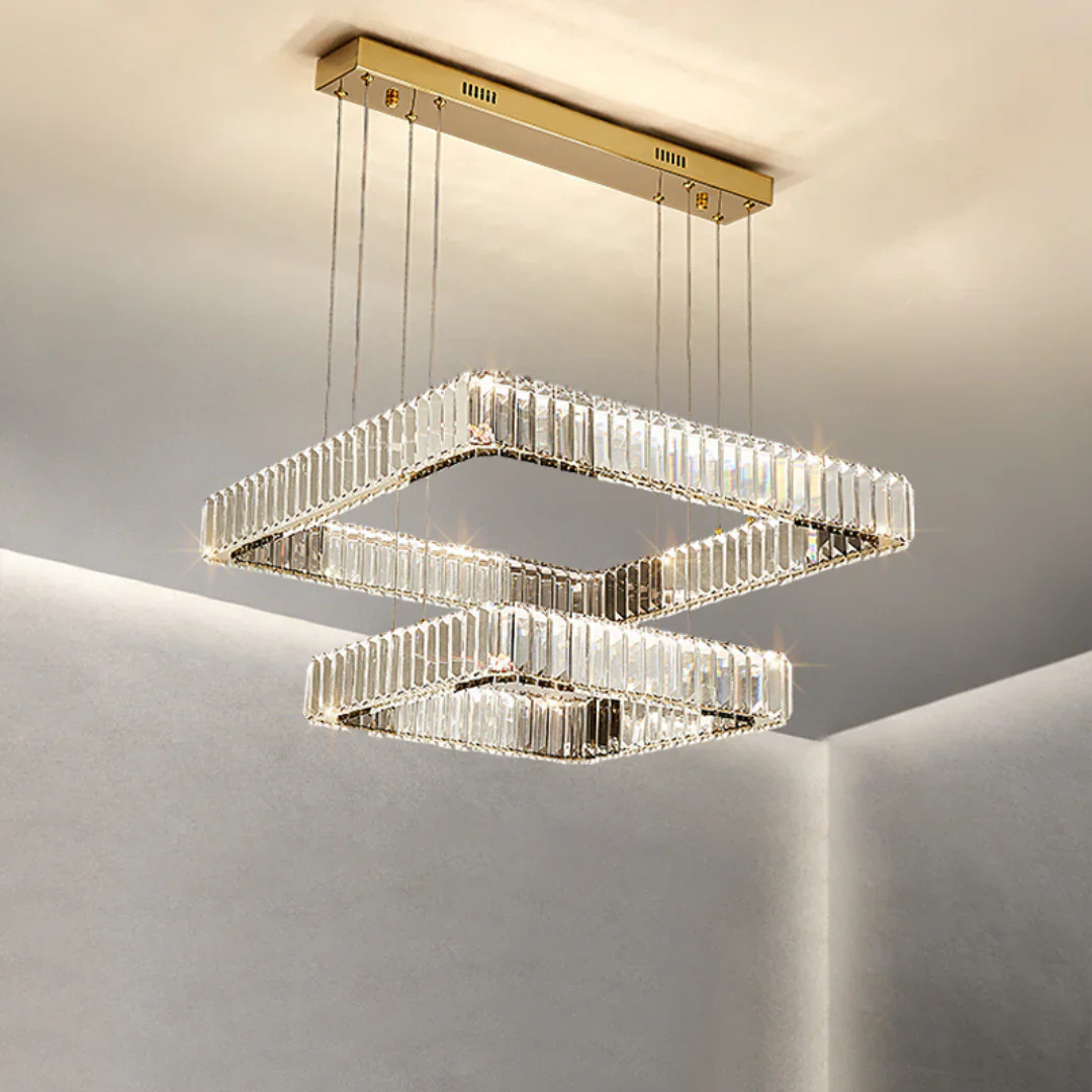 Modern Square Crystal Chandelier - Image 11