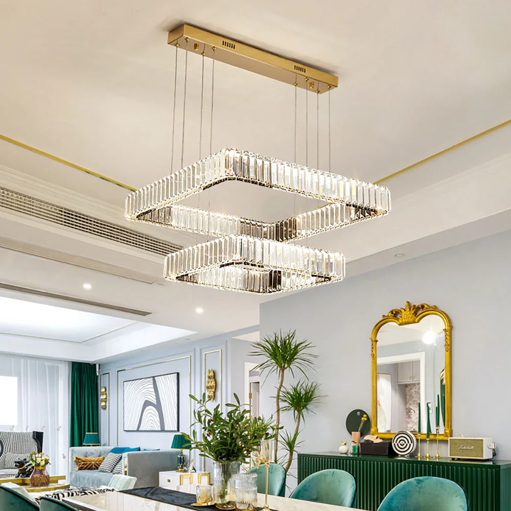 Modern Square Crystal Chandelier - Image 2