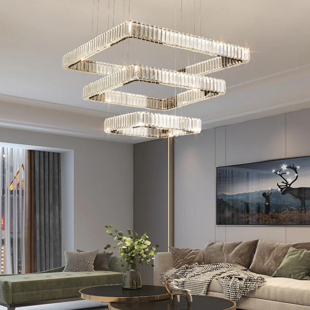 Modern Square Crystal Chandelier - Image 4