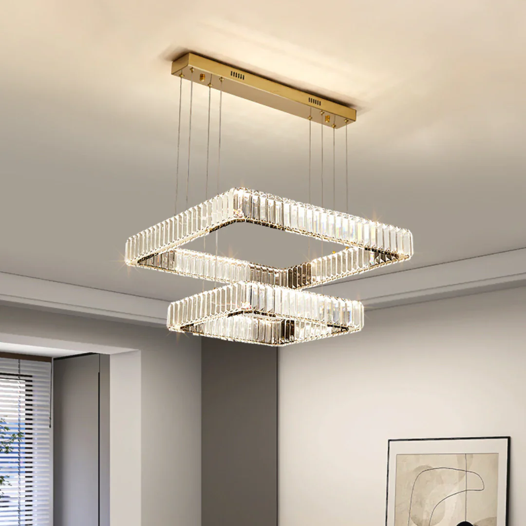 Modern Square Crystal Chandelier - Image 7
