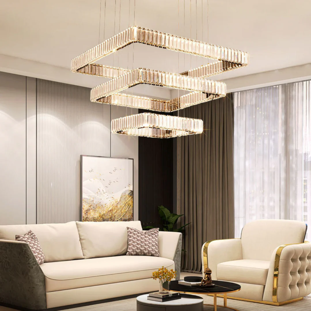 Modern Square Crystal Chandelier - Image 8