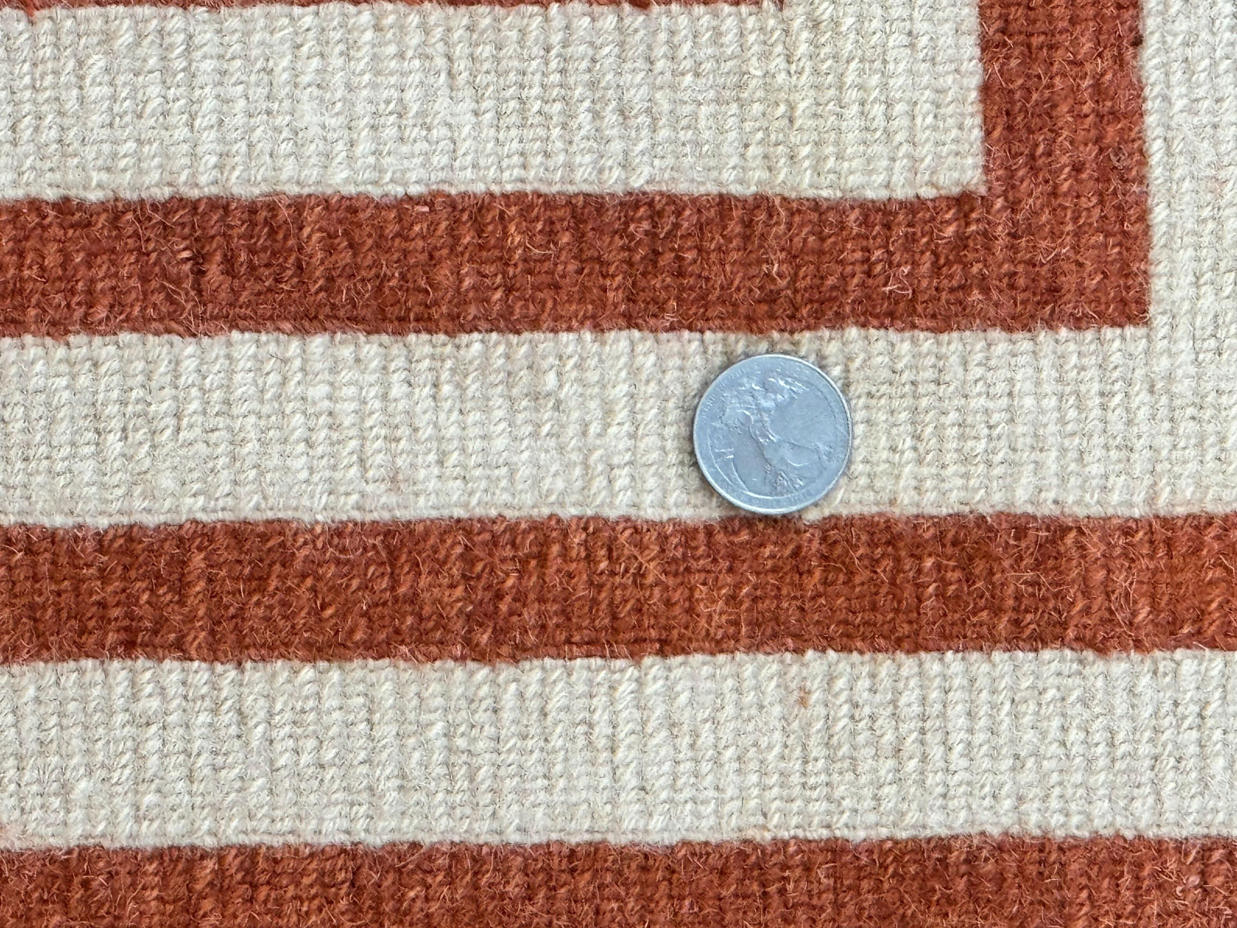 Modern Tibetan Rug 11 x 14.6, Wool and Silk, Simple Design, Handmade Large Area Rug, Cream - Image 10
