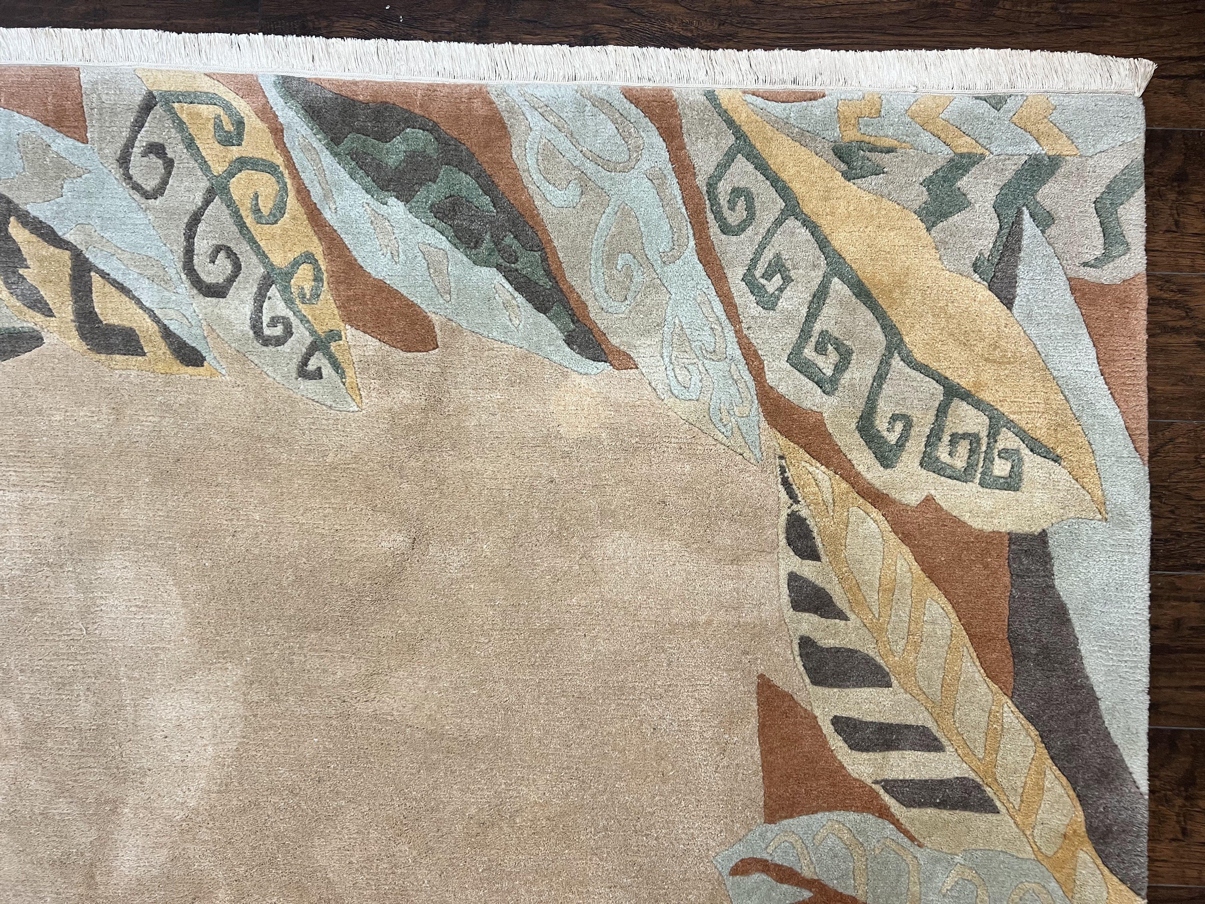 Modern Tibetan Rug 7x10, Soft Wool, Tufenkian Style Carpet, Tibet Nepali Rug, Open Field, Handmade Wool Rug - Image 7