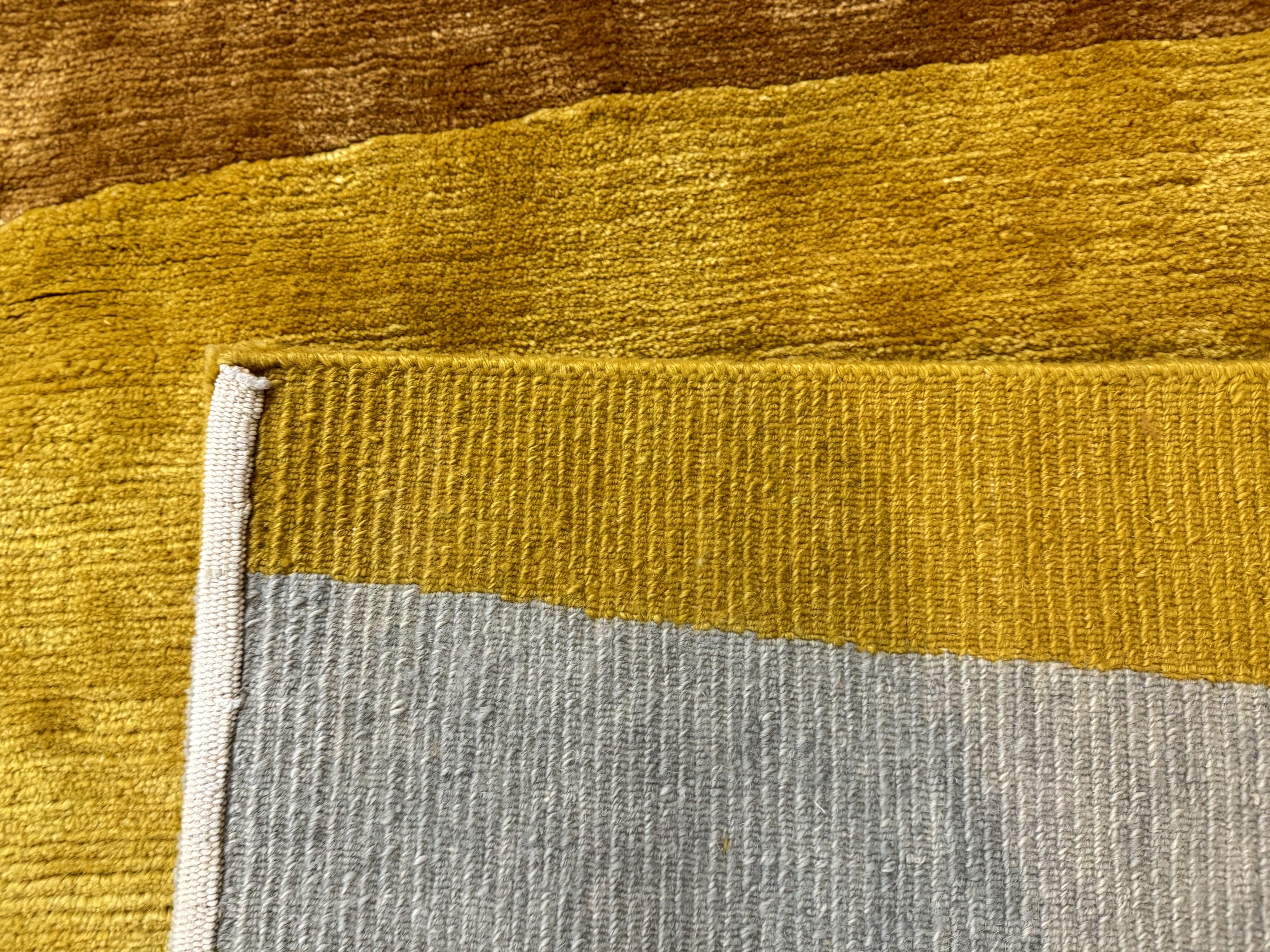 Modern Tibetan Rug 9x10, Wool Handmade Tibetan Area Rug, Abstract Multicolor - Image 10