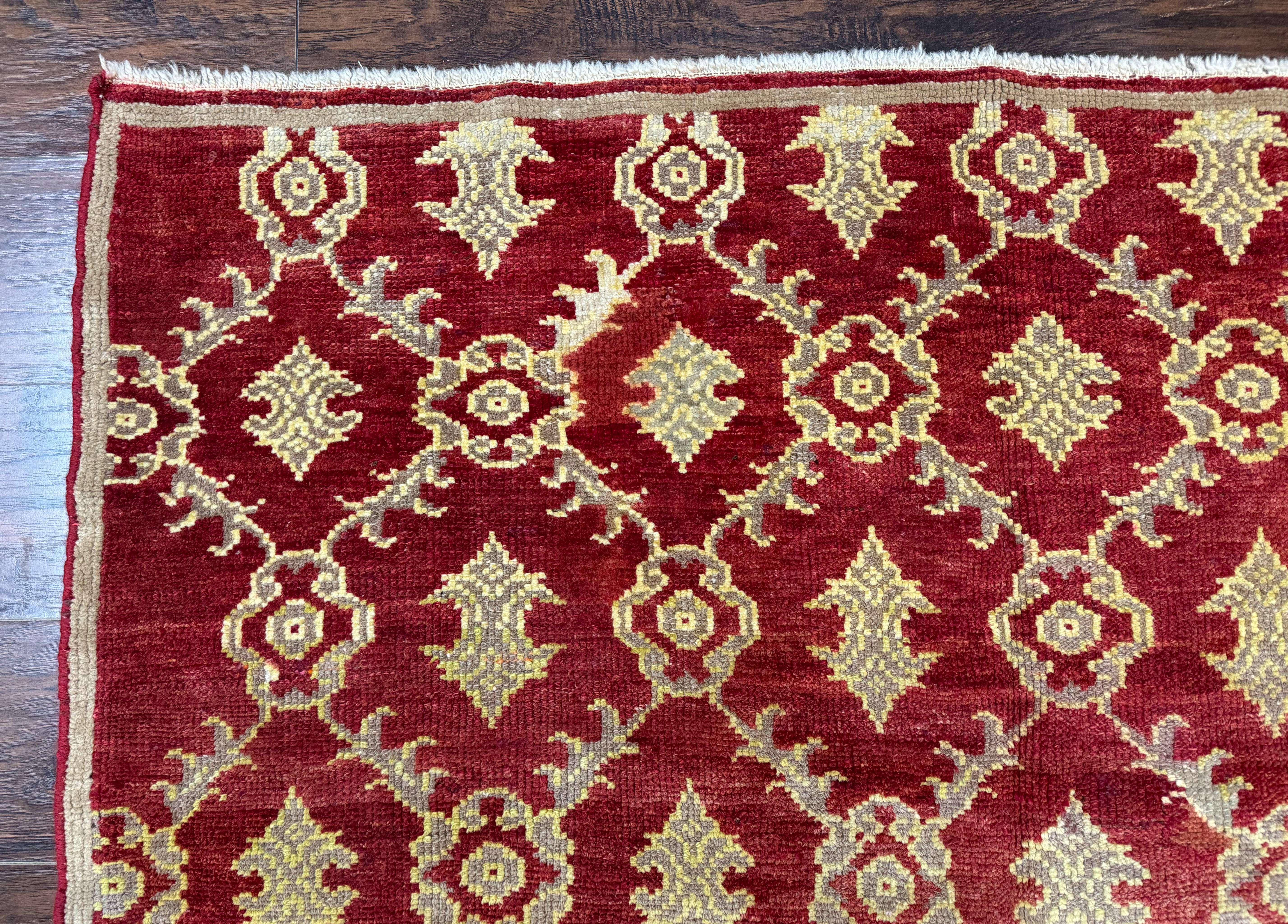 Modern Turkish Oushak Rug 5x8, Brick Red - Image 6