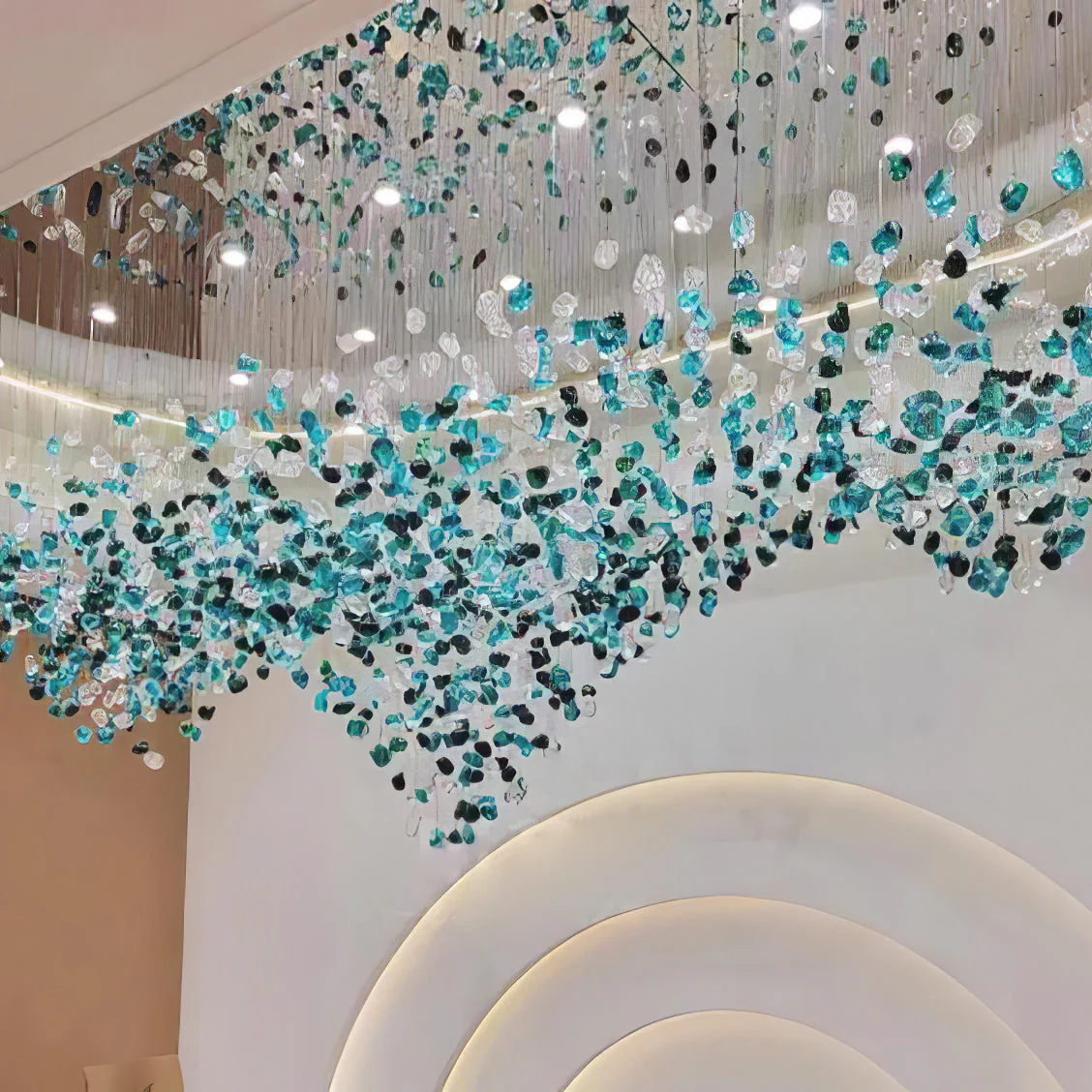 Multicolor Crystal Stone Chandelier - Image 12