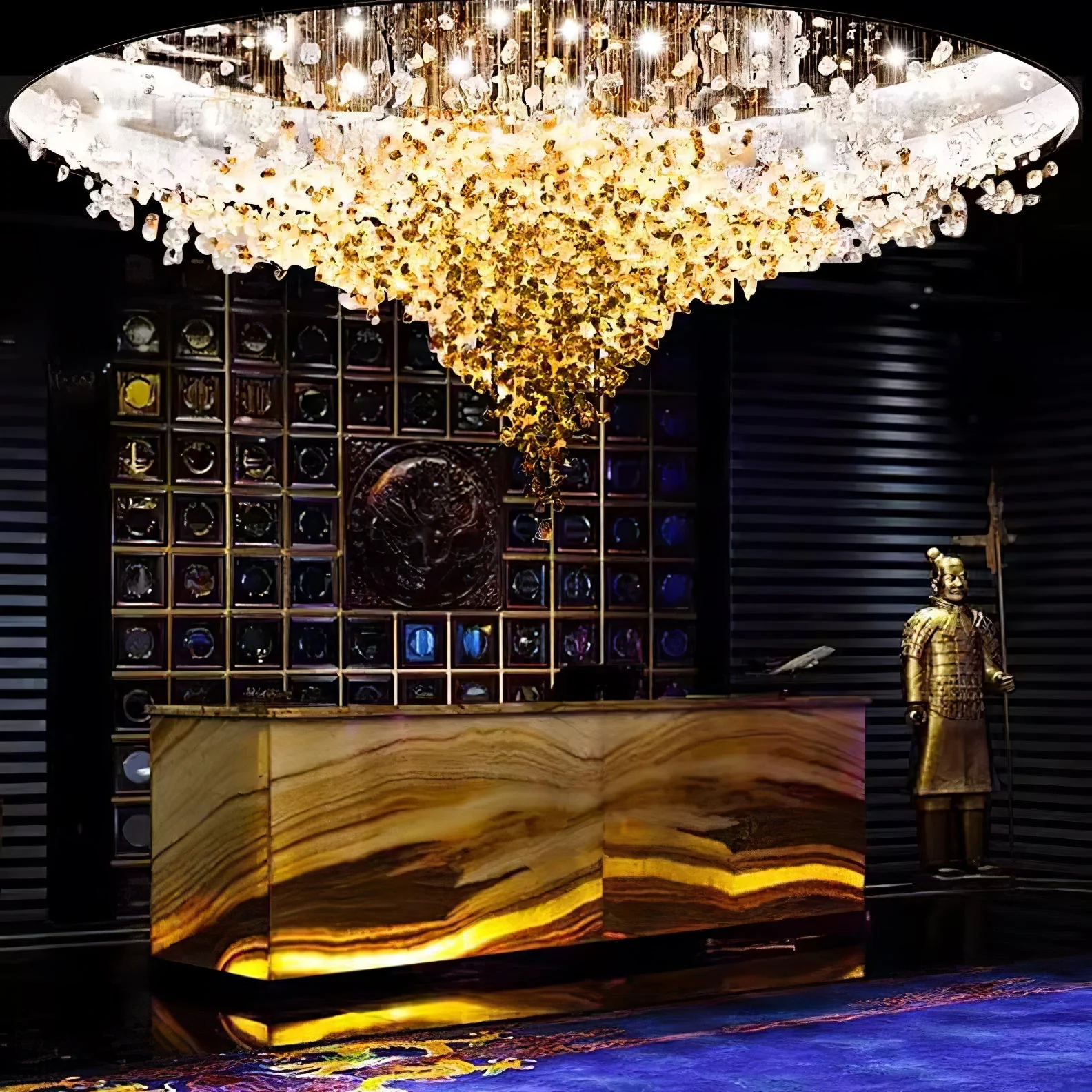Multicolor Crystal Stone Chandelier - Image 14