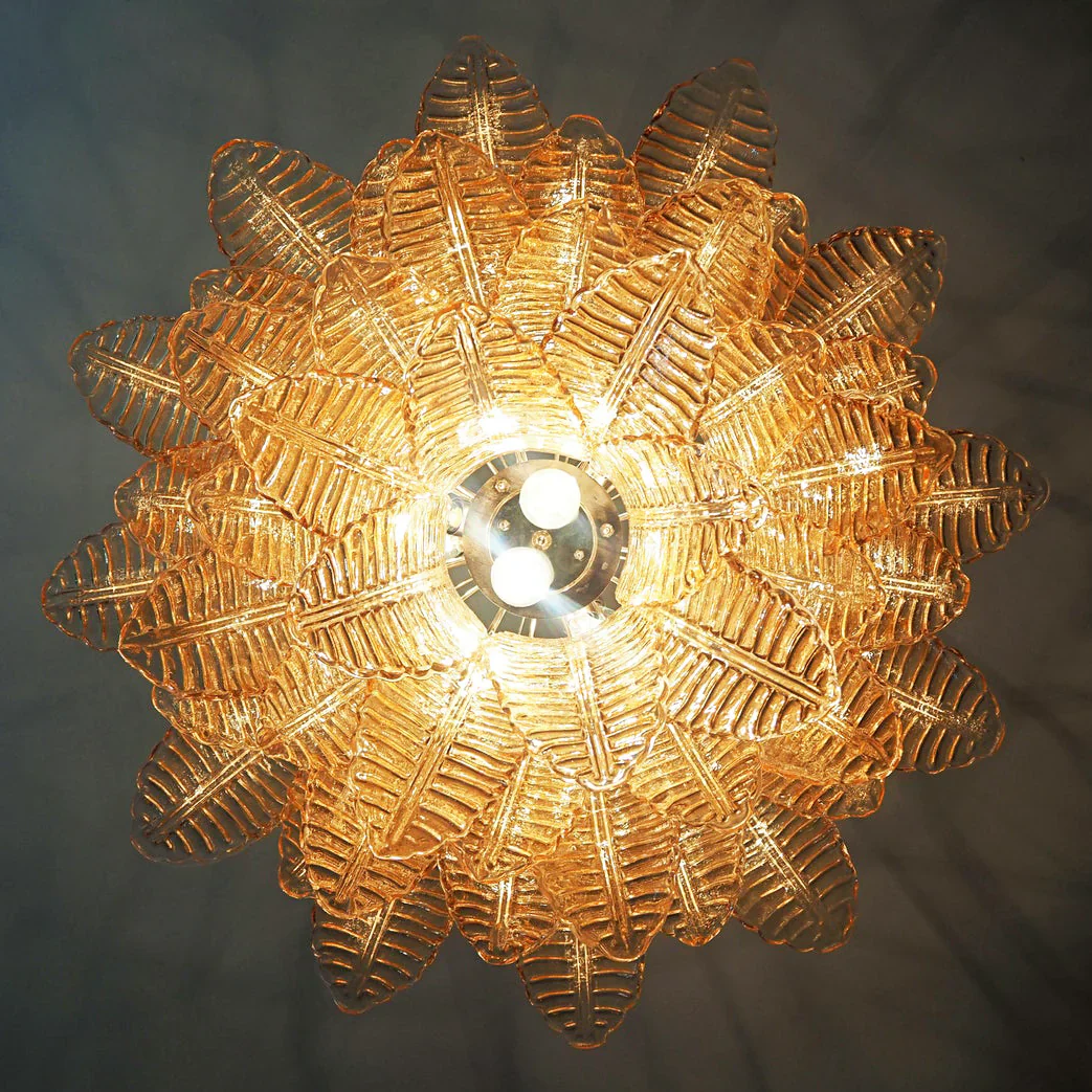 Murano Amber Ferns Glass Chandelier - Image 10