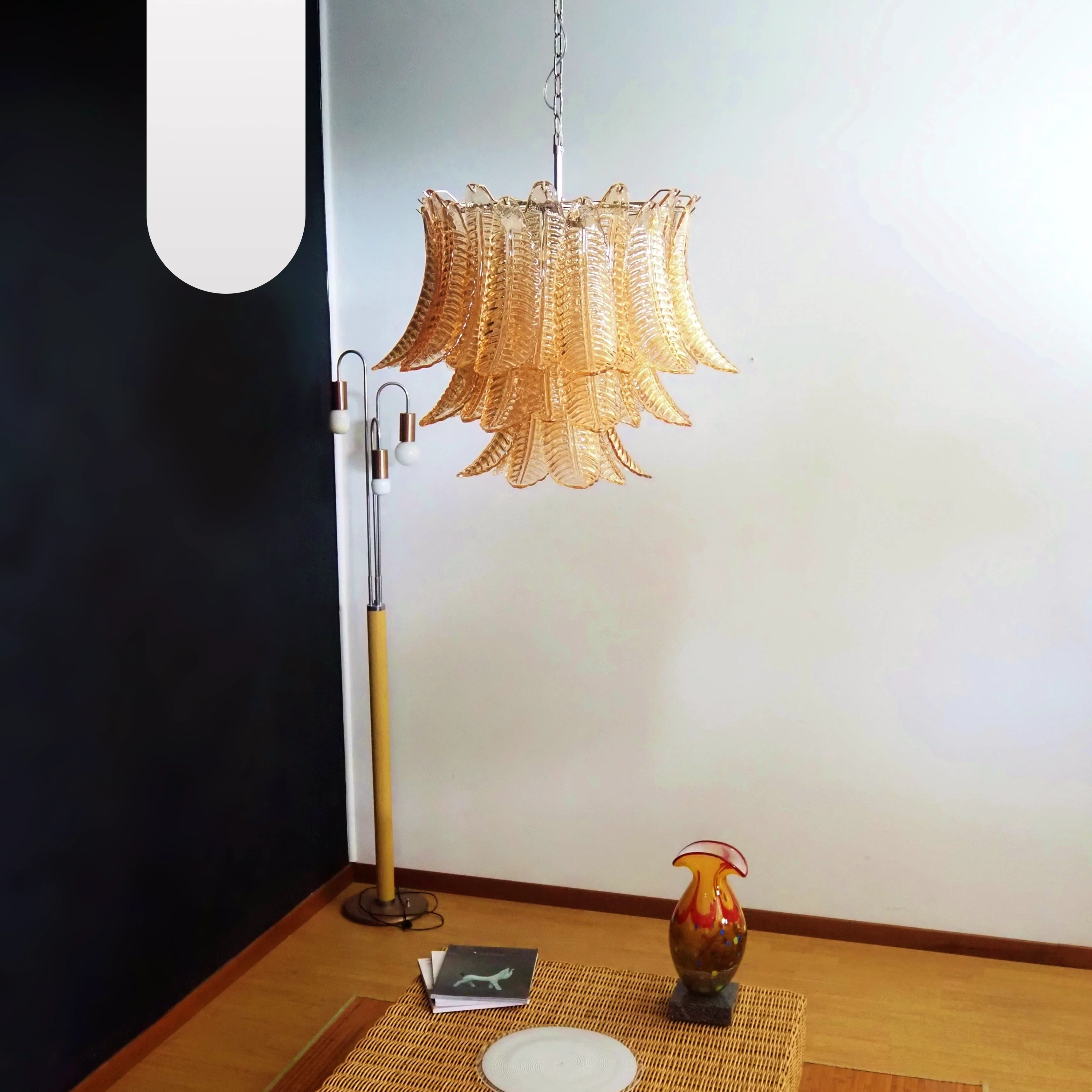 Murano Amber Ferns Glass Chandelier - Image 14