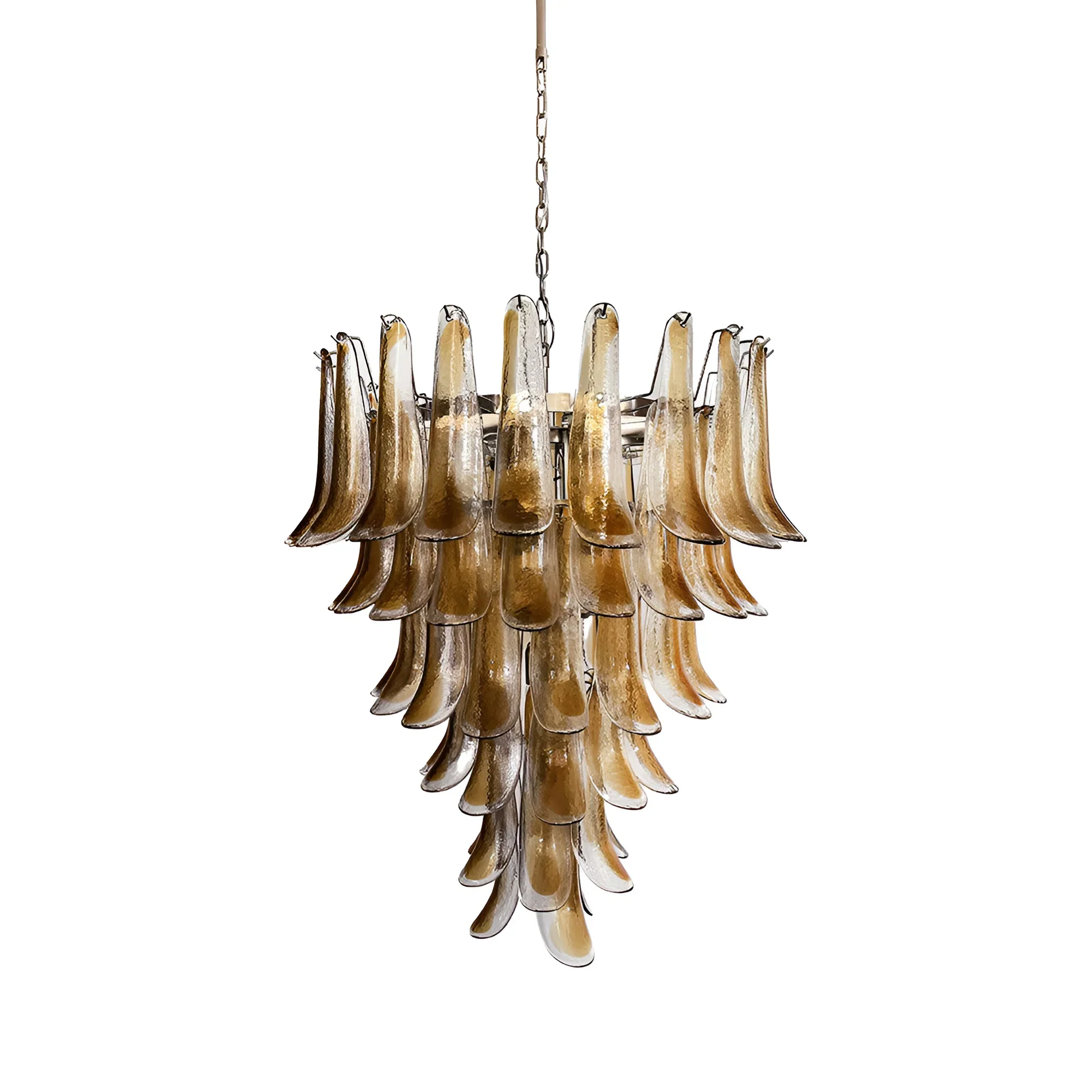 Murano Amber Glass Petals Chandelier - Image 21