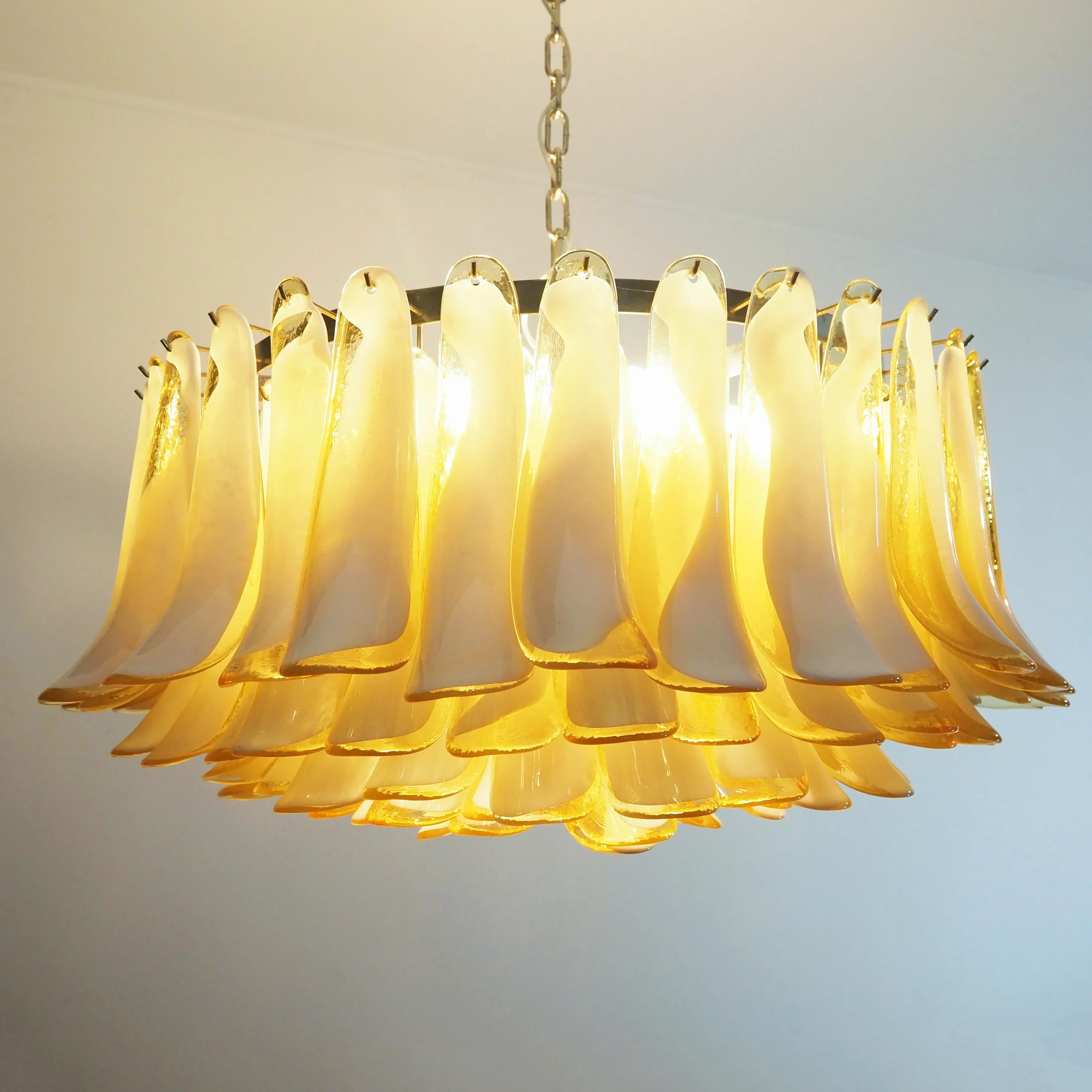 Murano Caramel Glass Petal Chandelier - Image 10