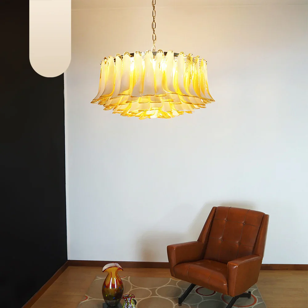 Murano Caramel Glass Petal Chandelier - Image 16