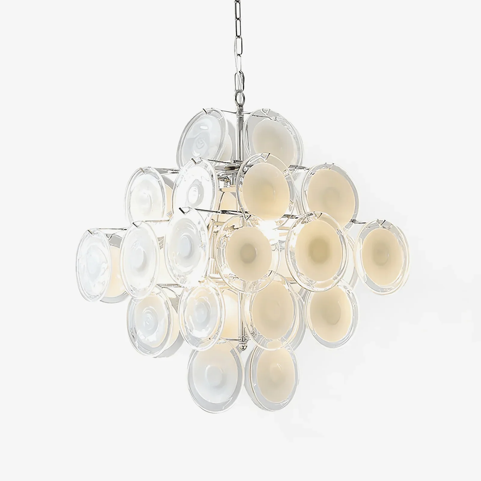 Round White Glass Retro Chandelier - Image 16