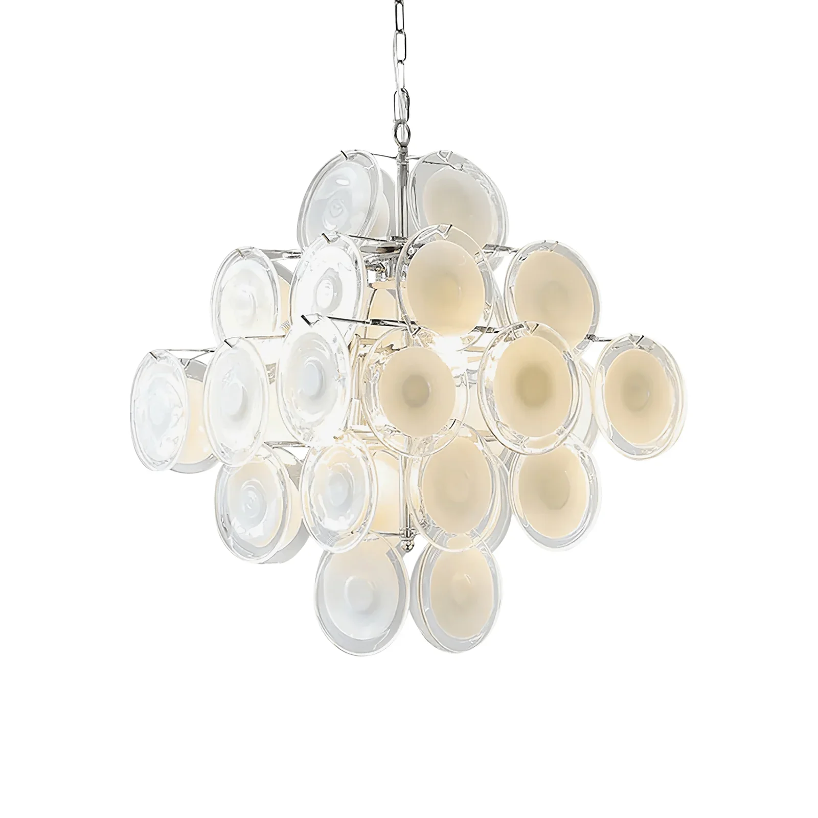 Round White Glass Retro Chandelier - Image 17