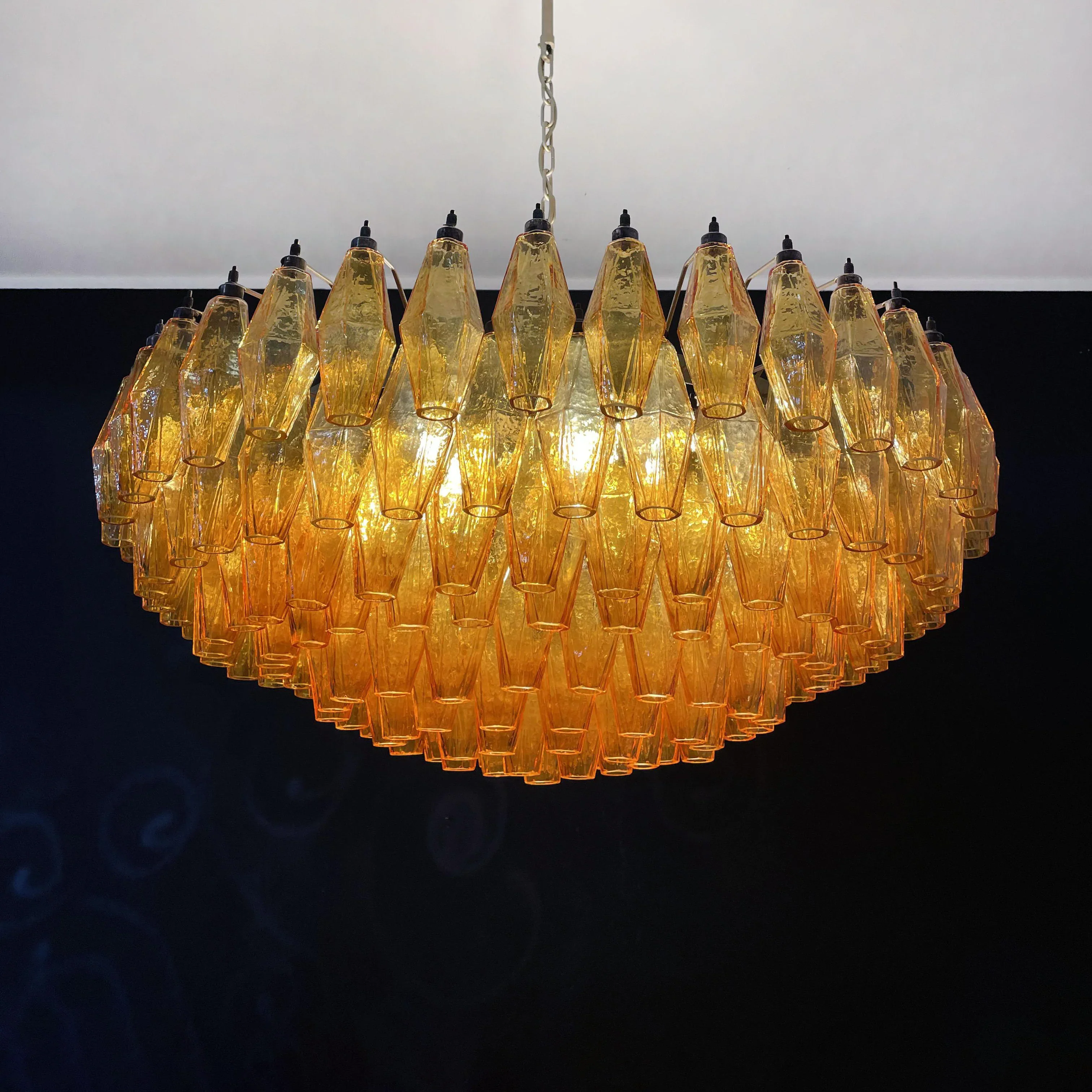 Murano Faceted Amber Glass Chandelier - Image 17