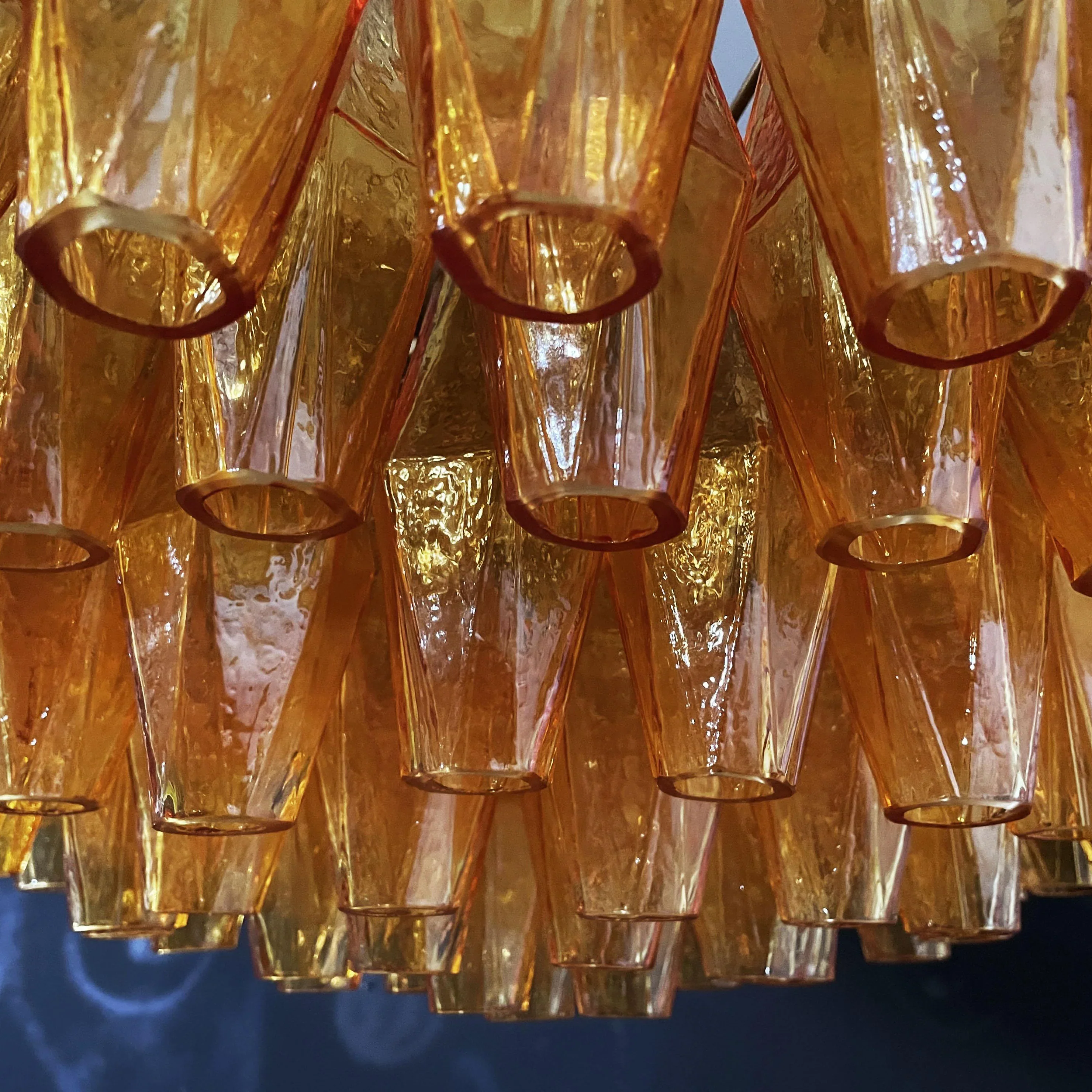 Murano Faceted Amber Glass Chandelier - Image 21