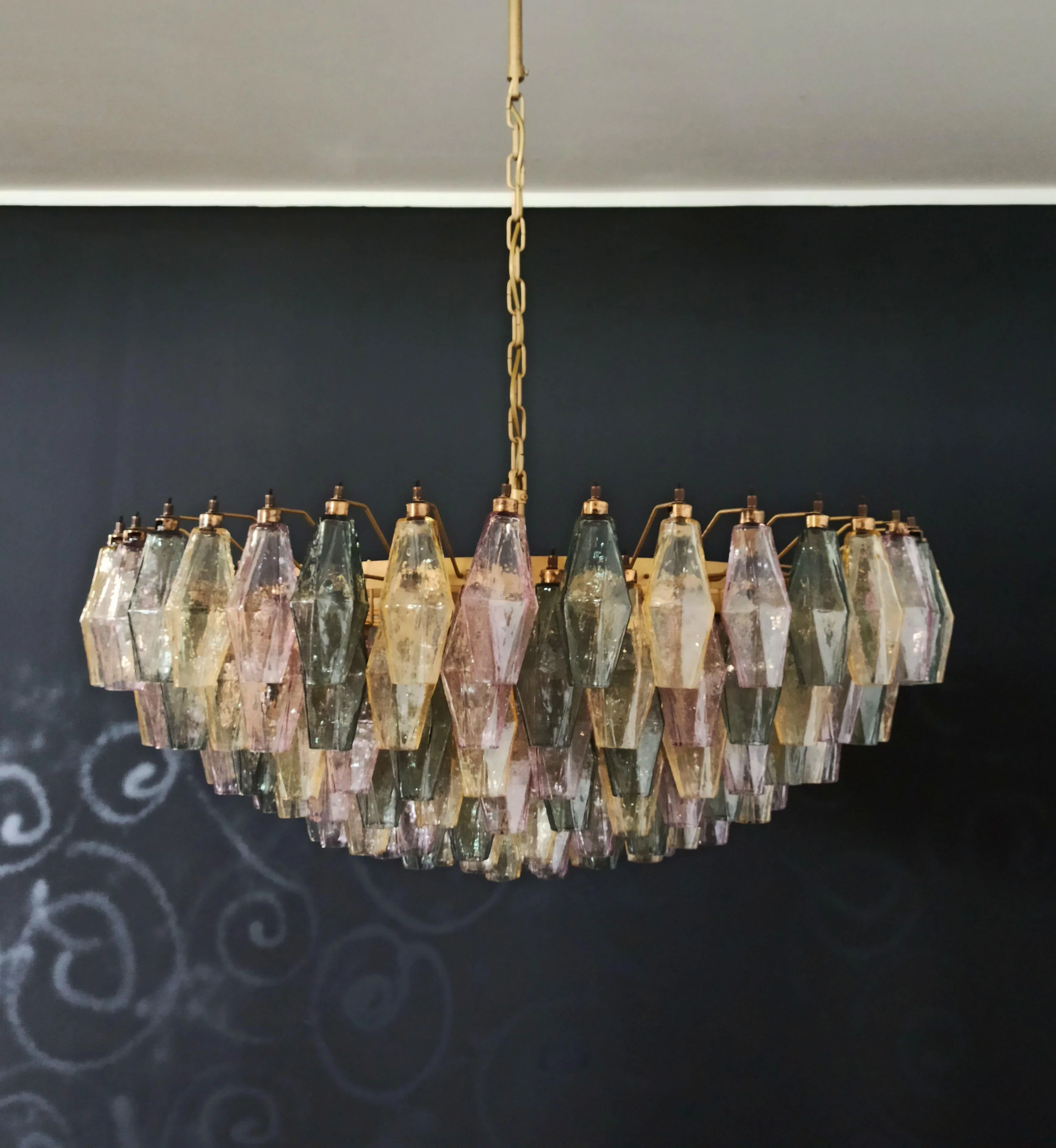 Murano Faceted Multicolor Glass Chandelier - Image 9