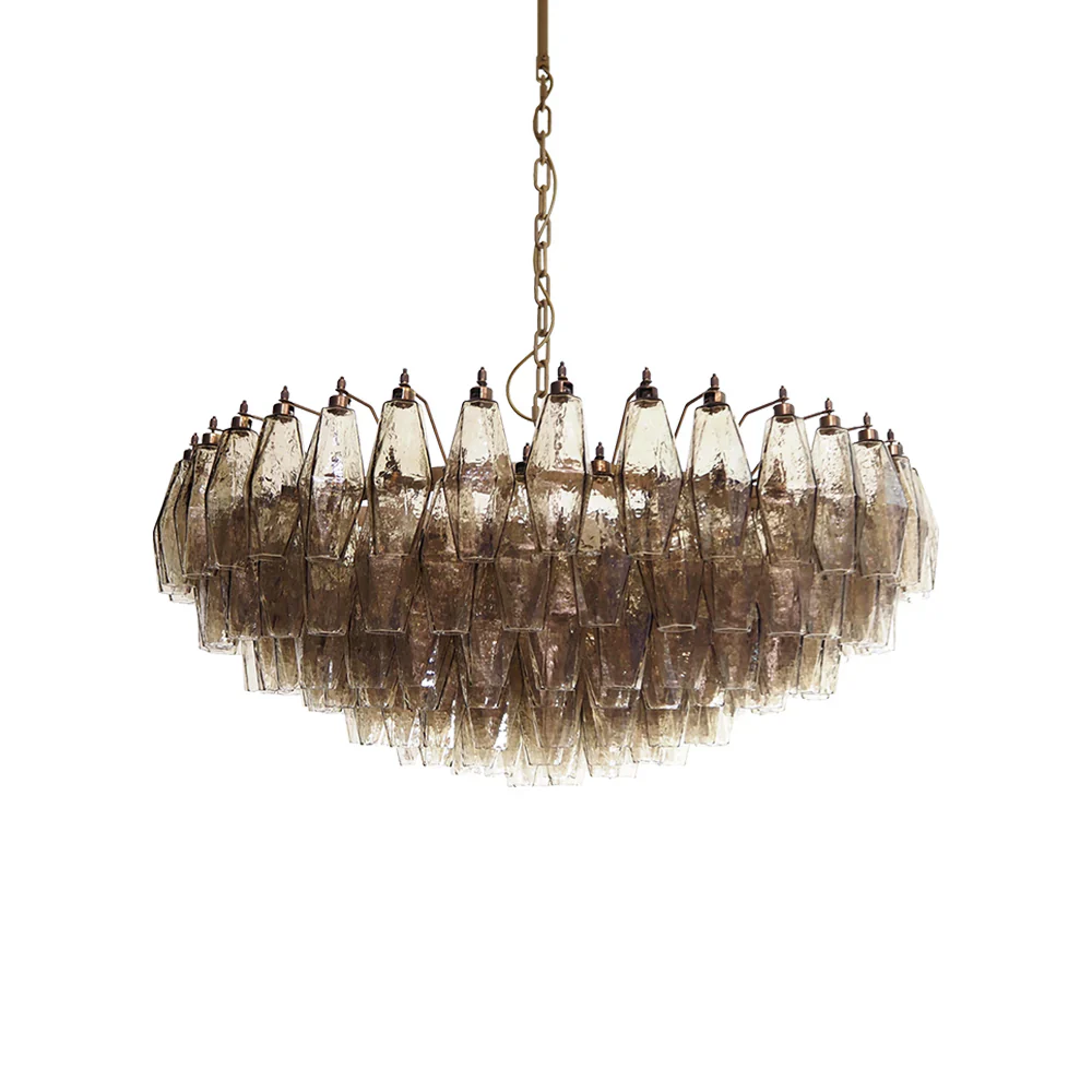 Murano Faceted Smoked Glass Chandelier - Image 23