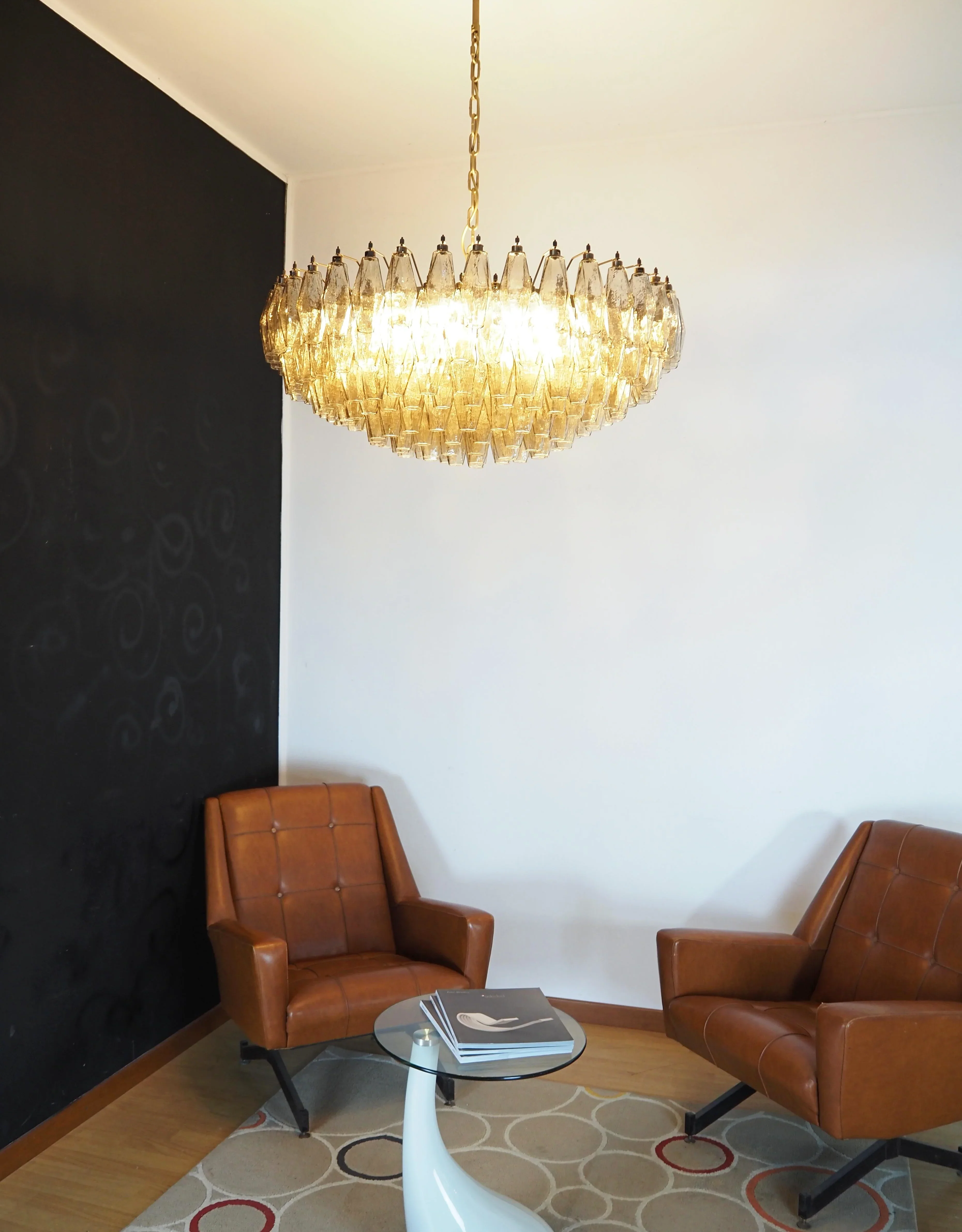 Murano Faceted Smoked Glass Chandelier - Image 5