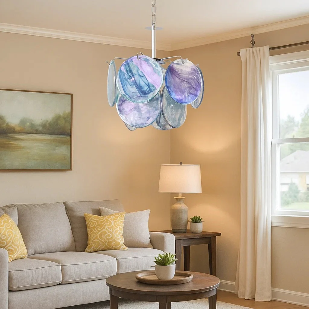 Murano Glass Disc Chandelier - Image 3