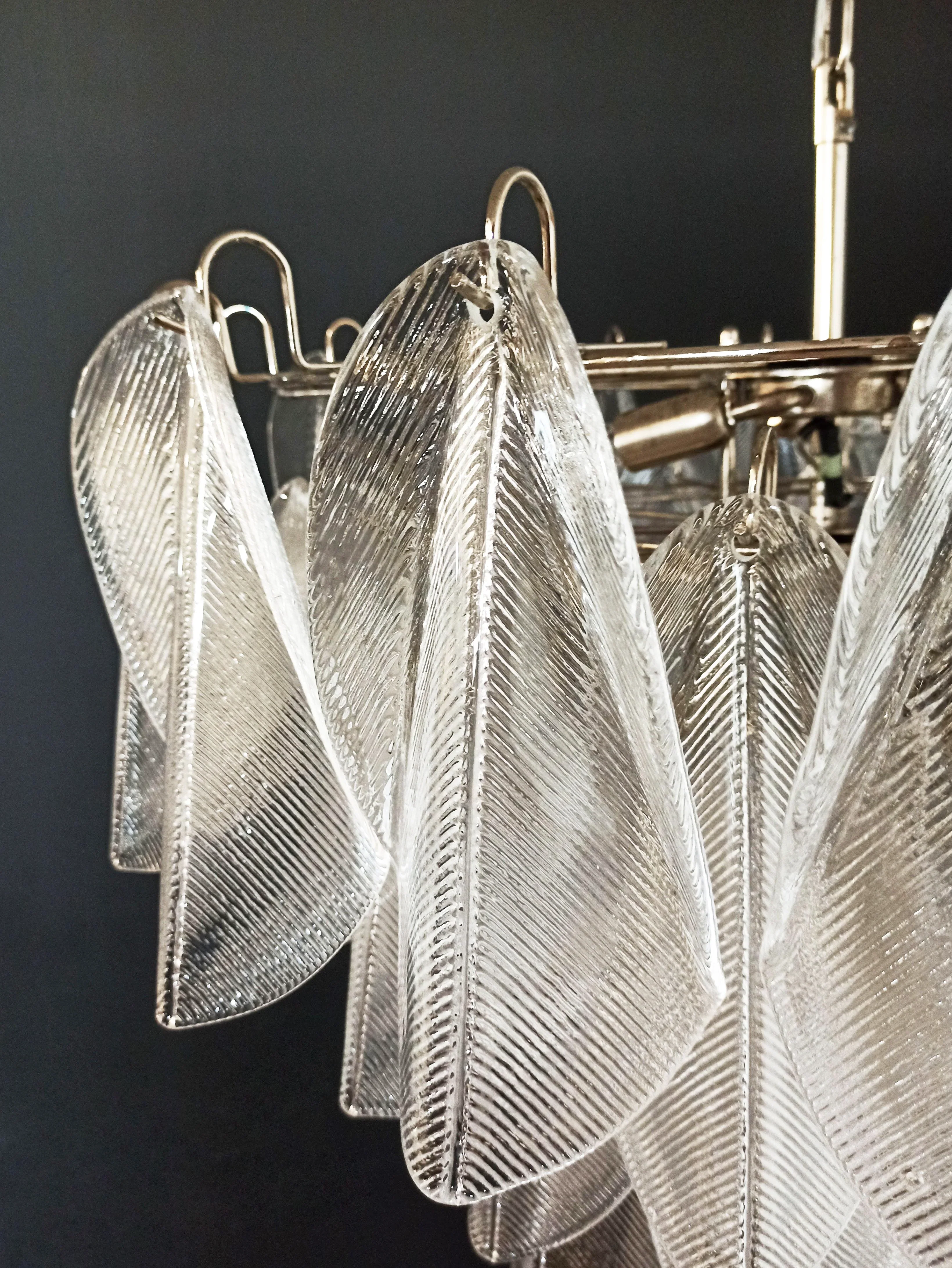 Murano Glass Leaves Transparent Chandelier - Image 12